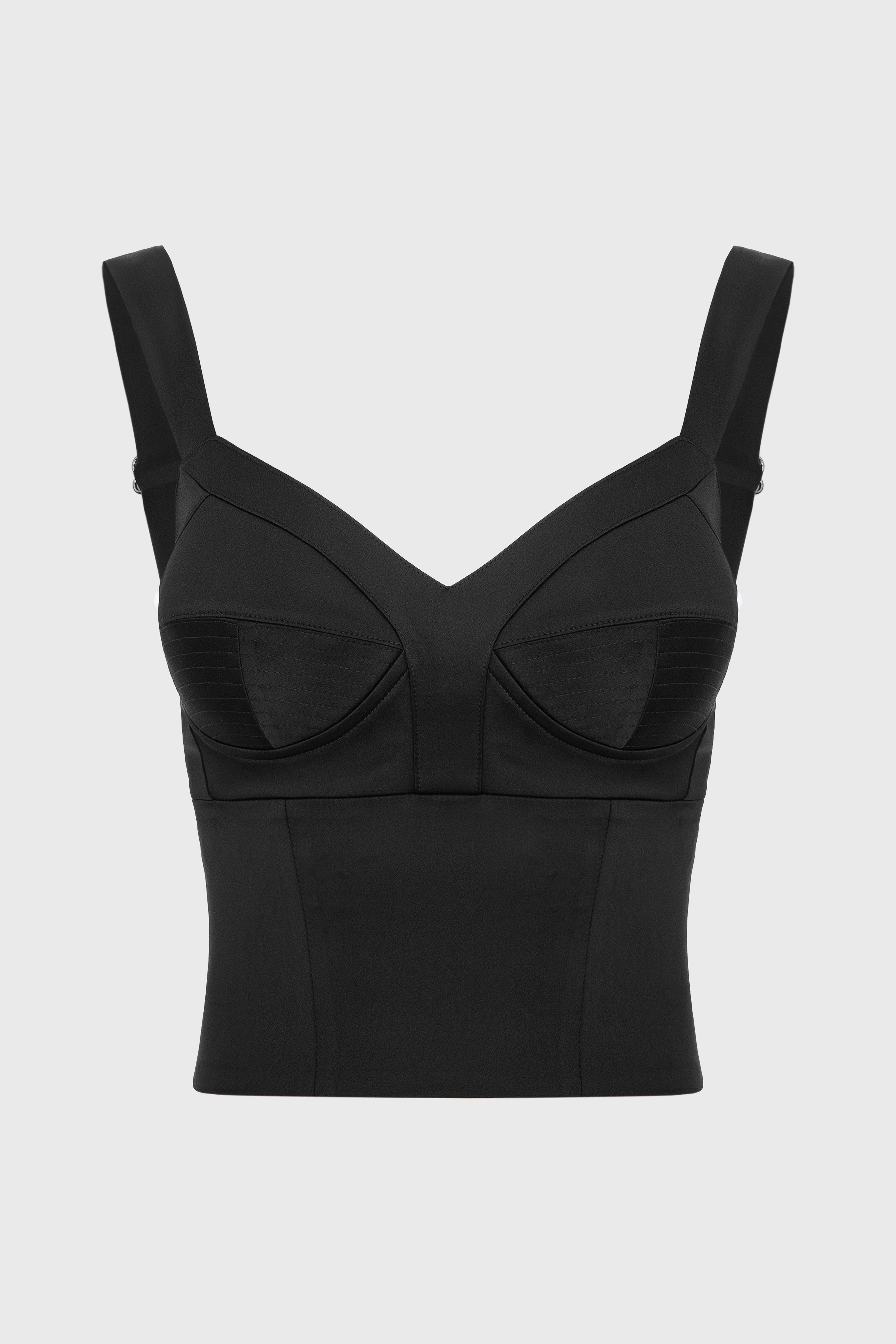 Corset negru din satin elastic Sculpt