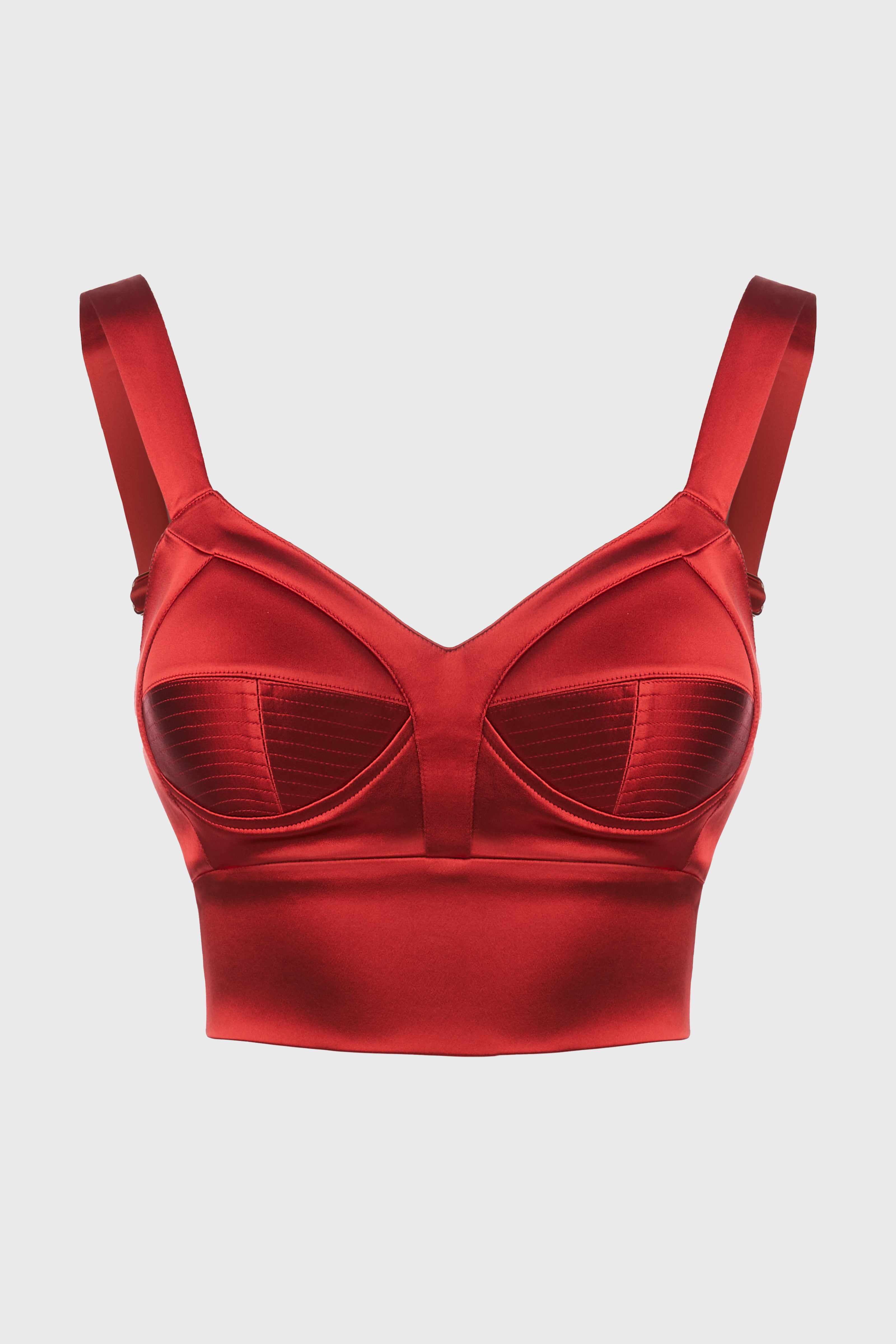 Bra top rosu din satin elastic Sculpt
