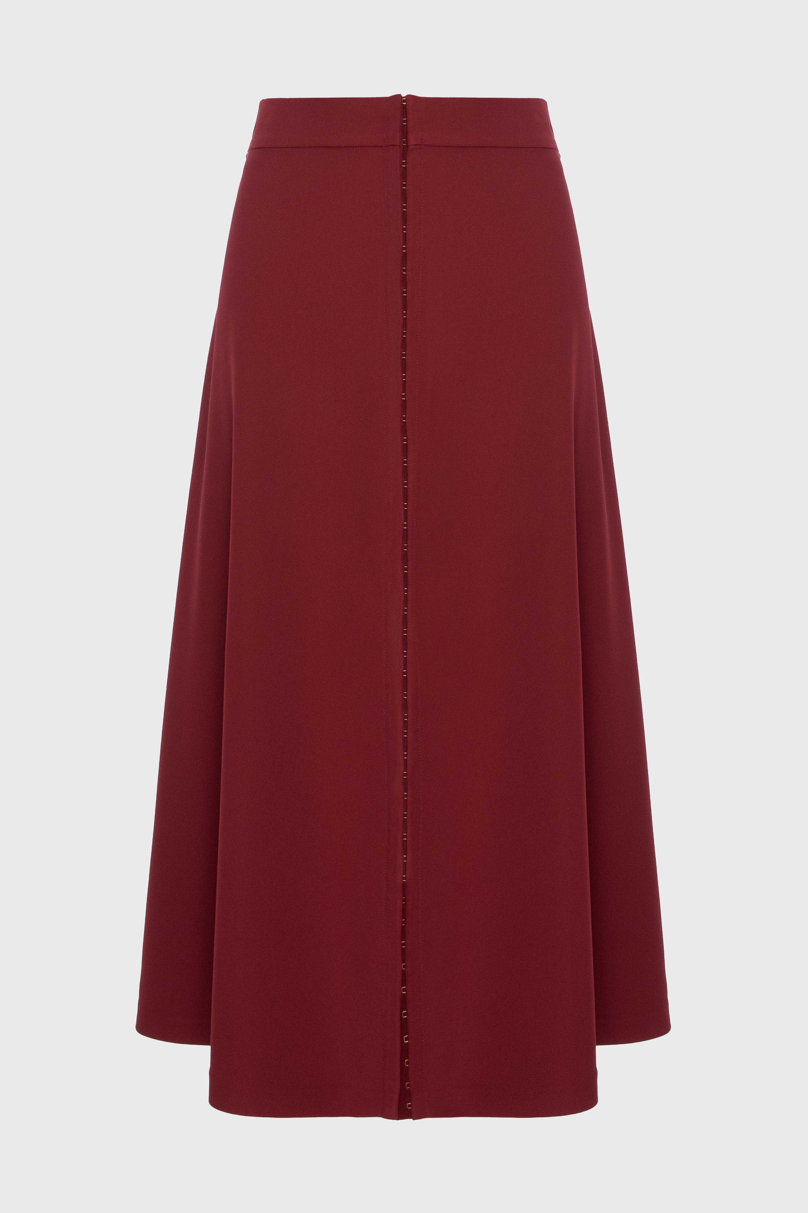 Fusta rosu burgund evazata Diversion
