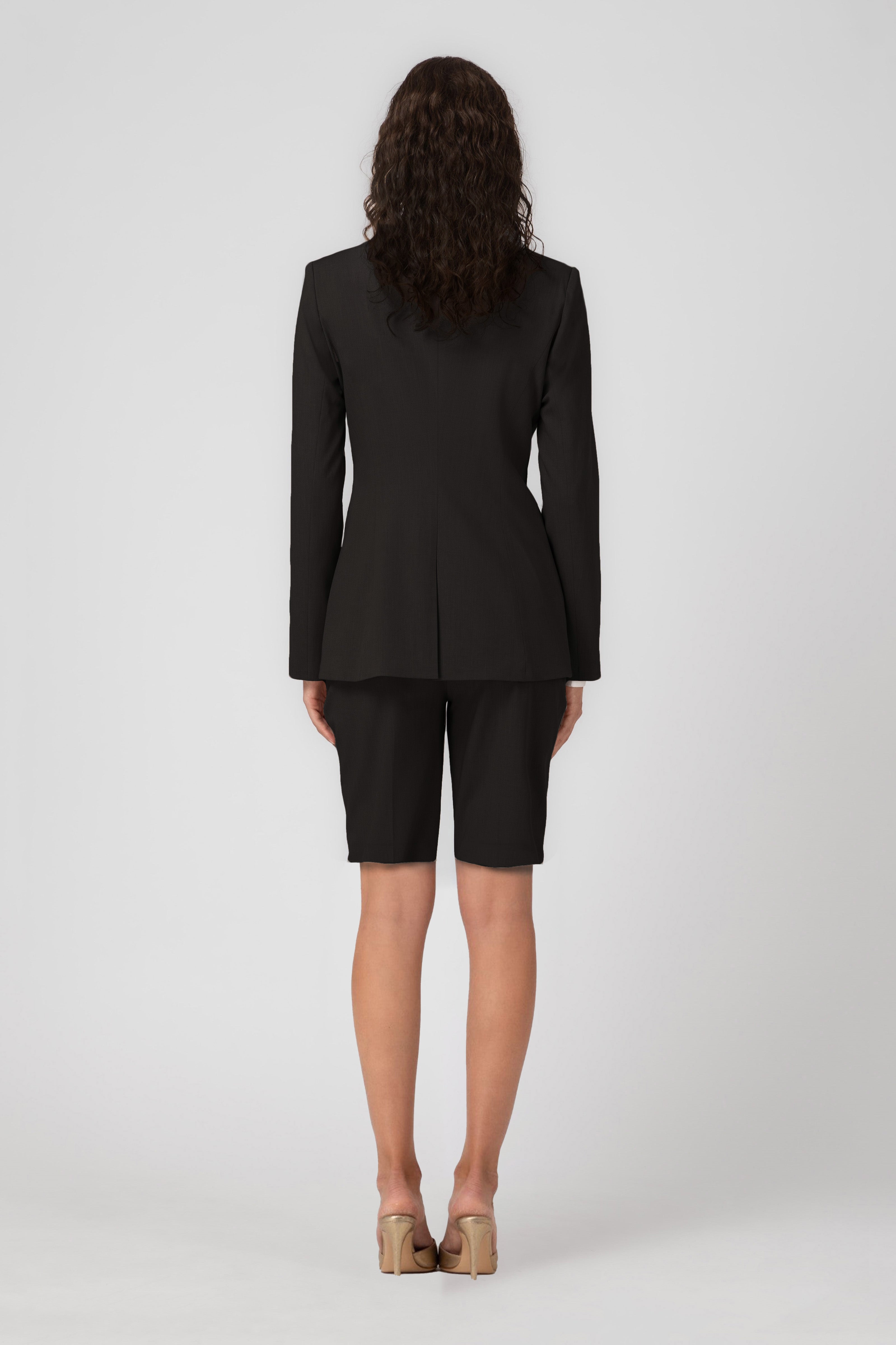 Pantaloni negri scurti cu buzunare Formal