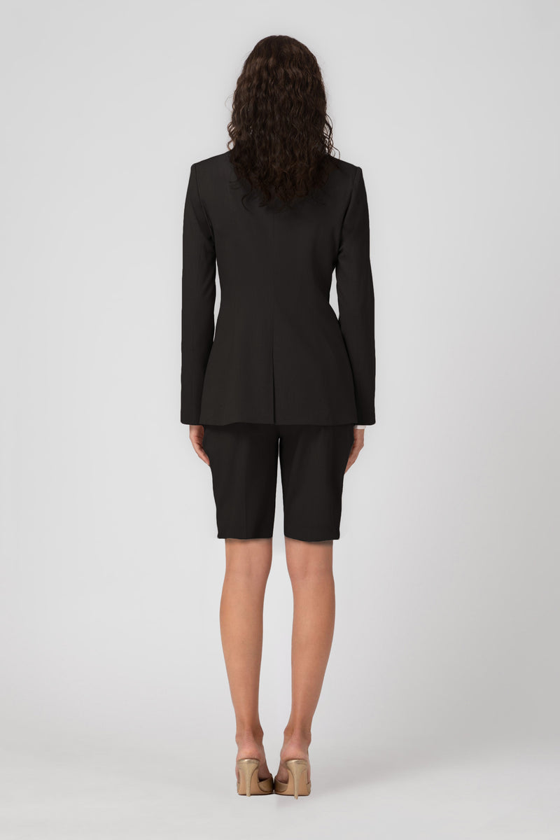 Pantaloni negri scurti lana Formal
