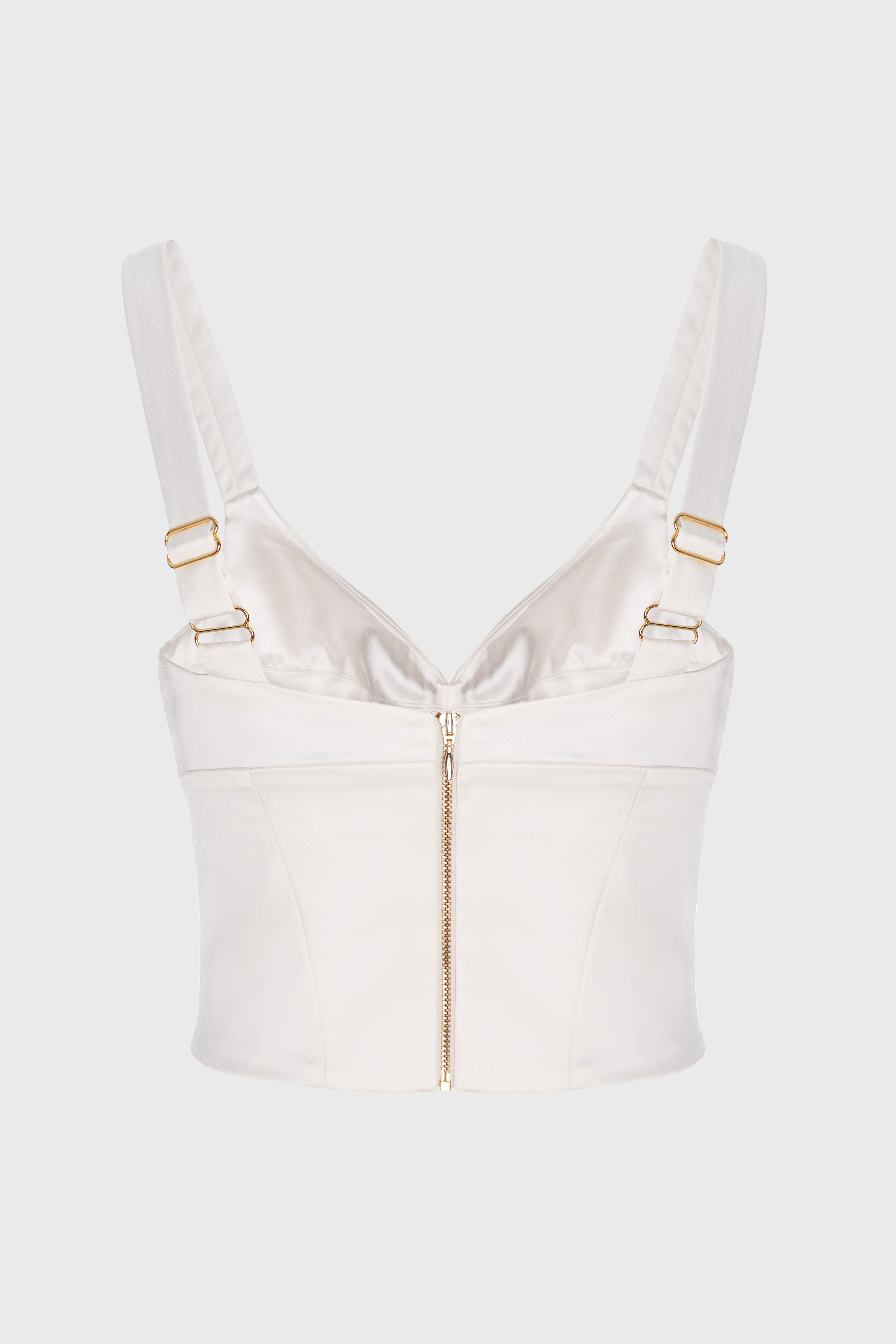 Corset alb din satin elastic Haze