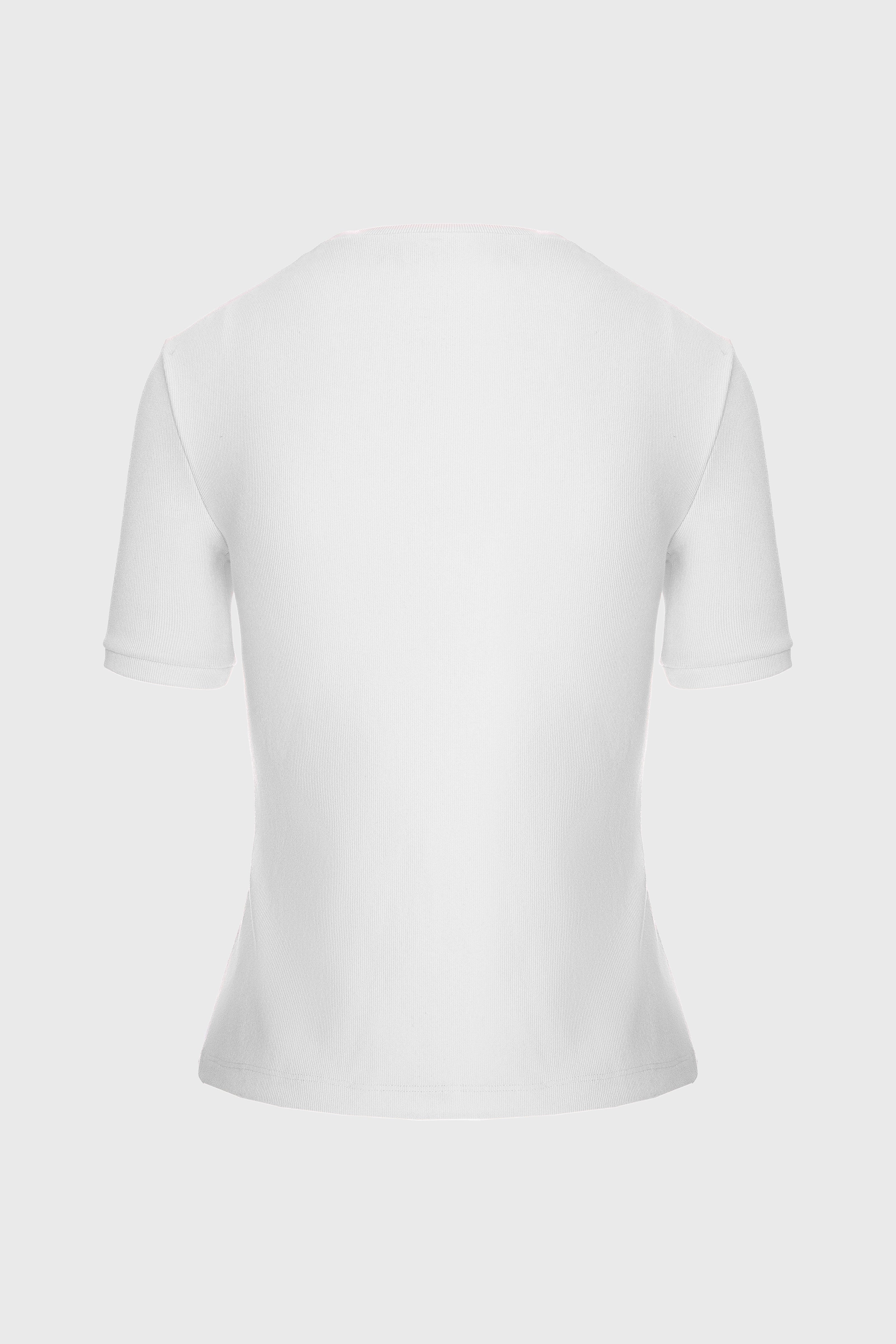 Tricou alb bumbac reiat Logo