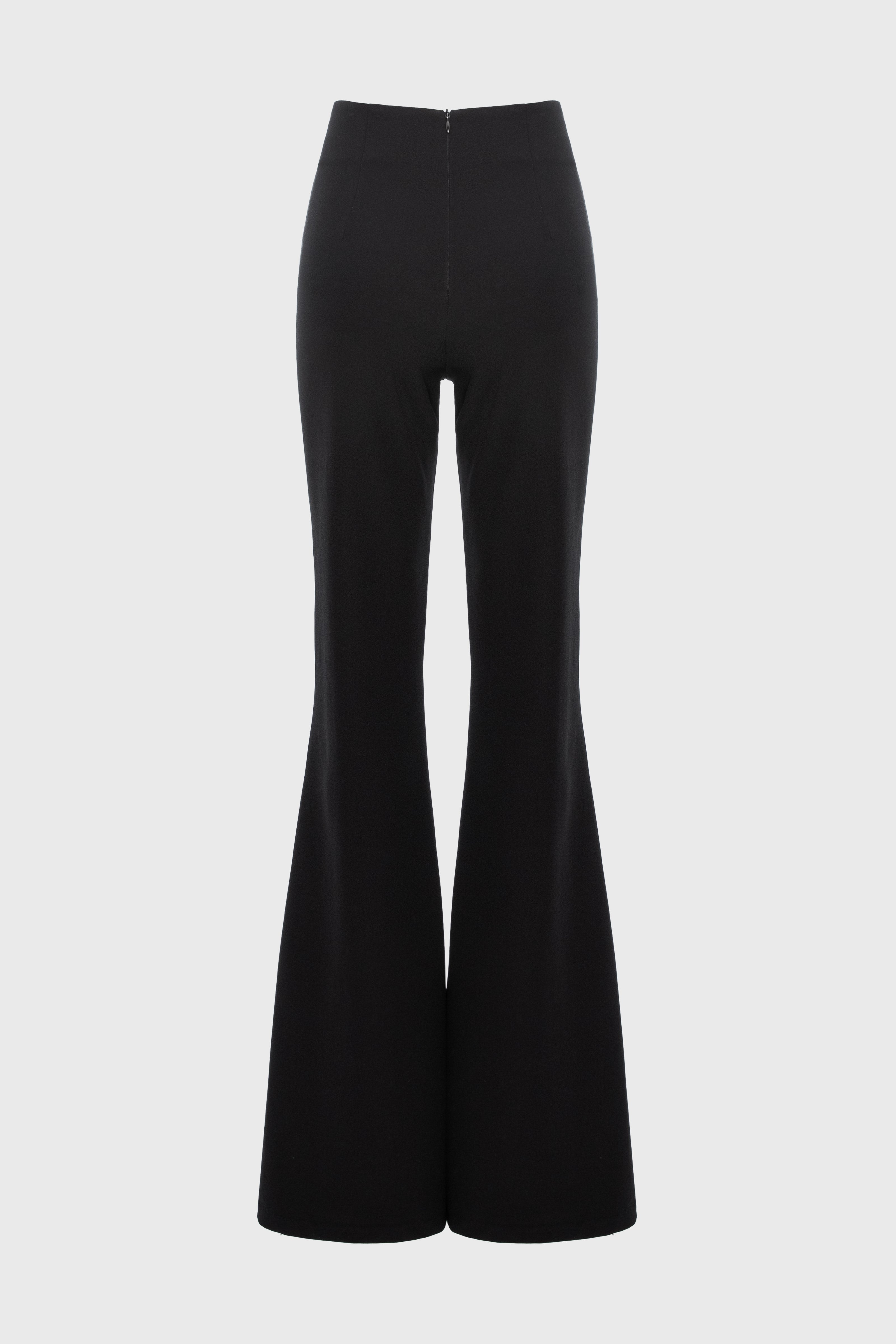 Pantaloni negri lungi evazati Snap