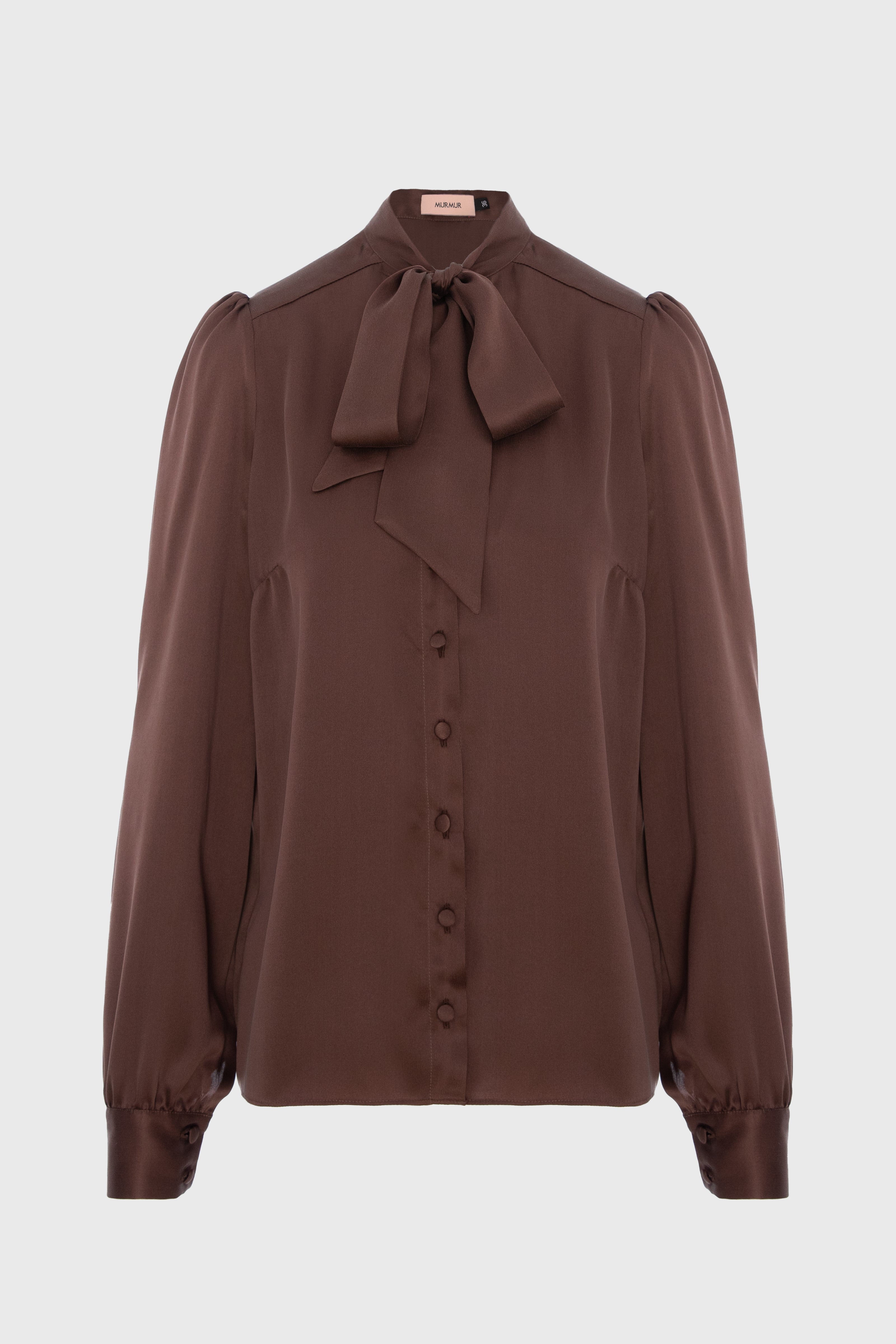 Camasa maro din matase naturala satinata Lavish