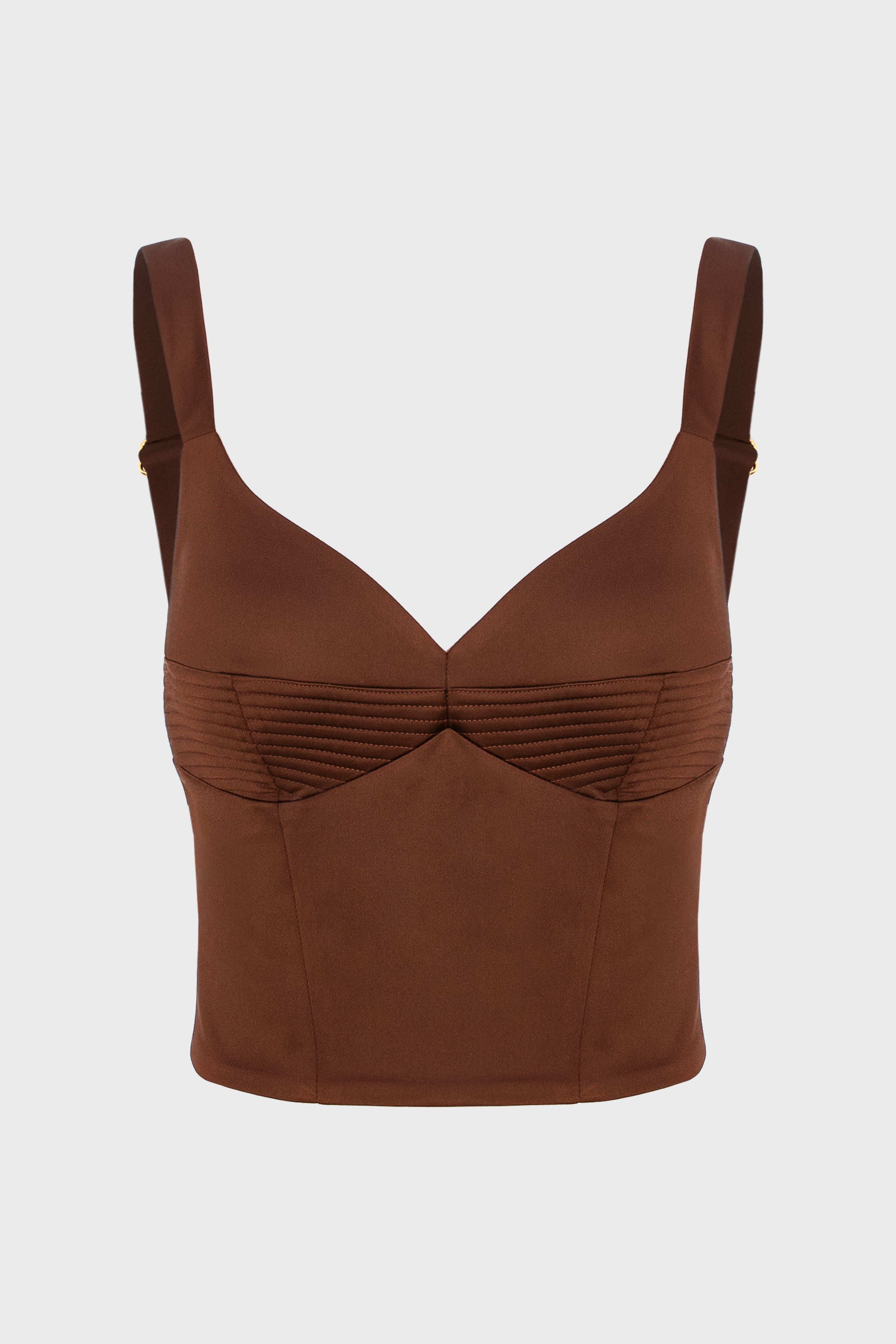 Corset maro din satin elastic Haze