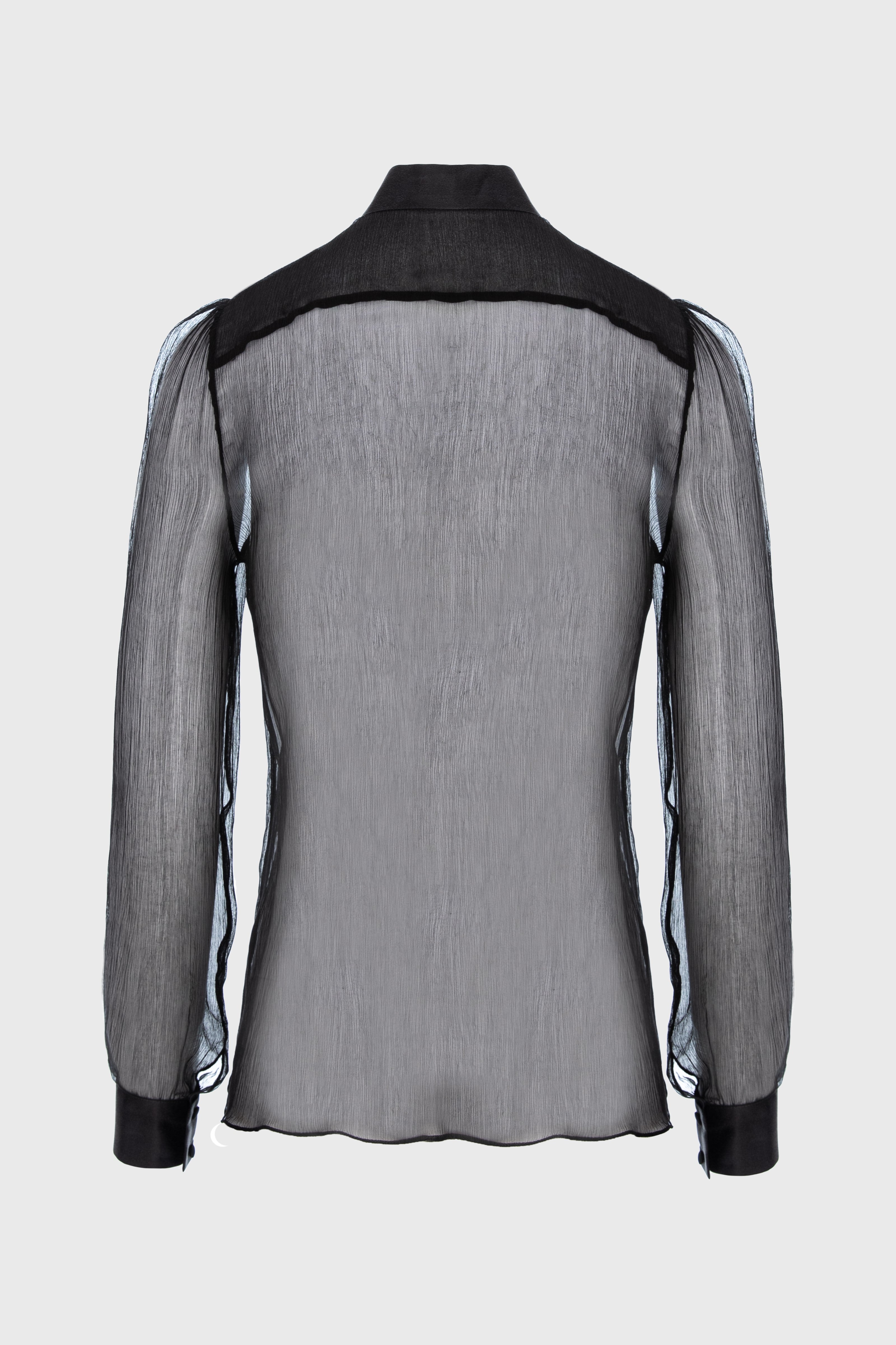 Camasa neagra din matase naturala Breeze