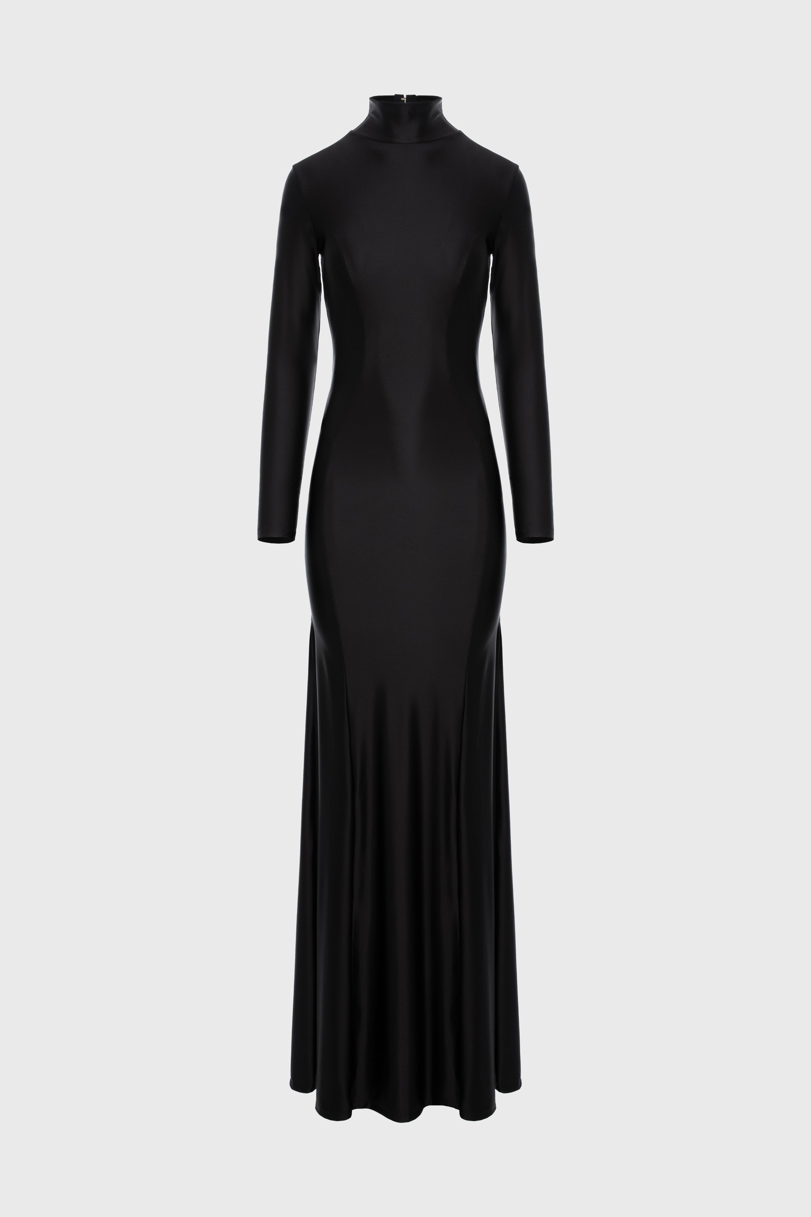 Rochie lunga neagra cu inchidere tip corset Cast