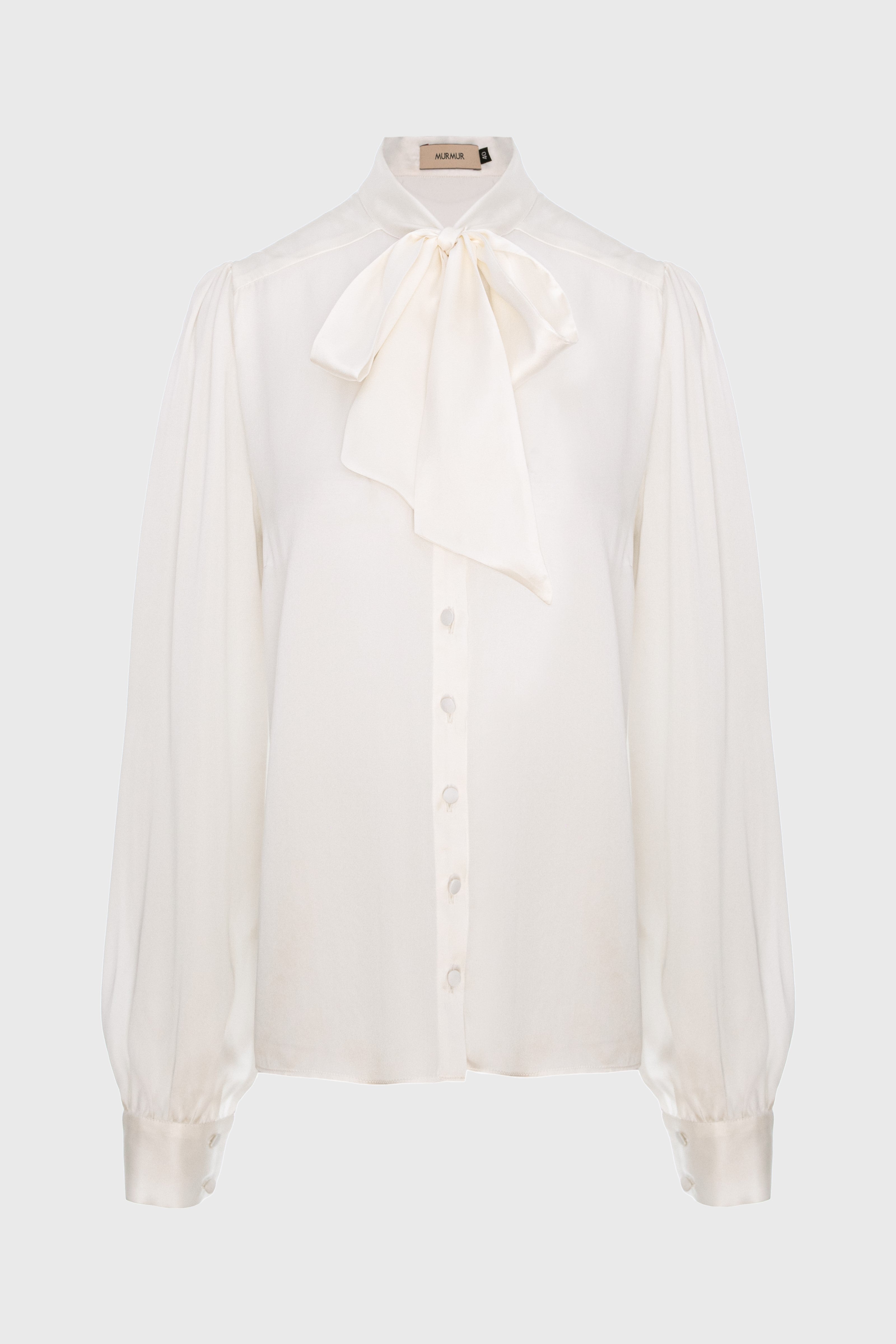 Camasa alba din matase naturala satinata Lavish