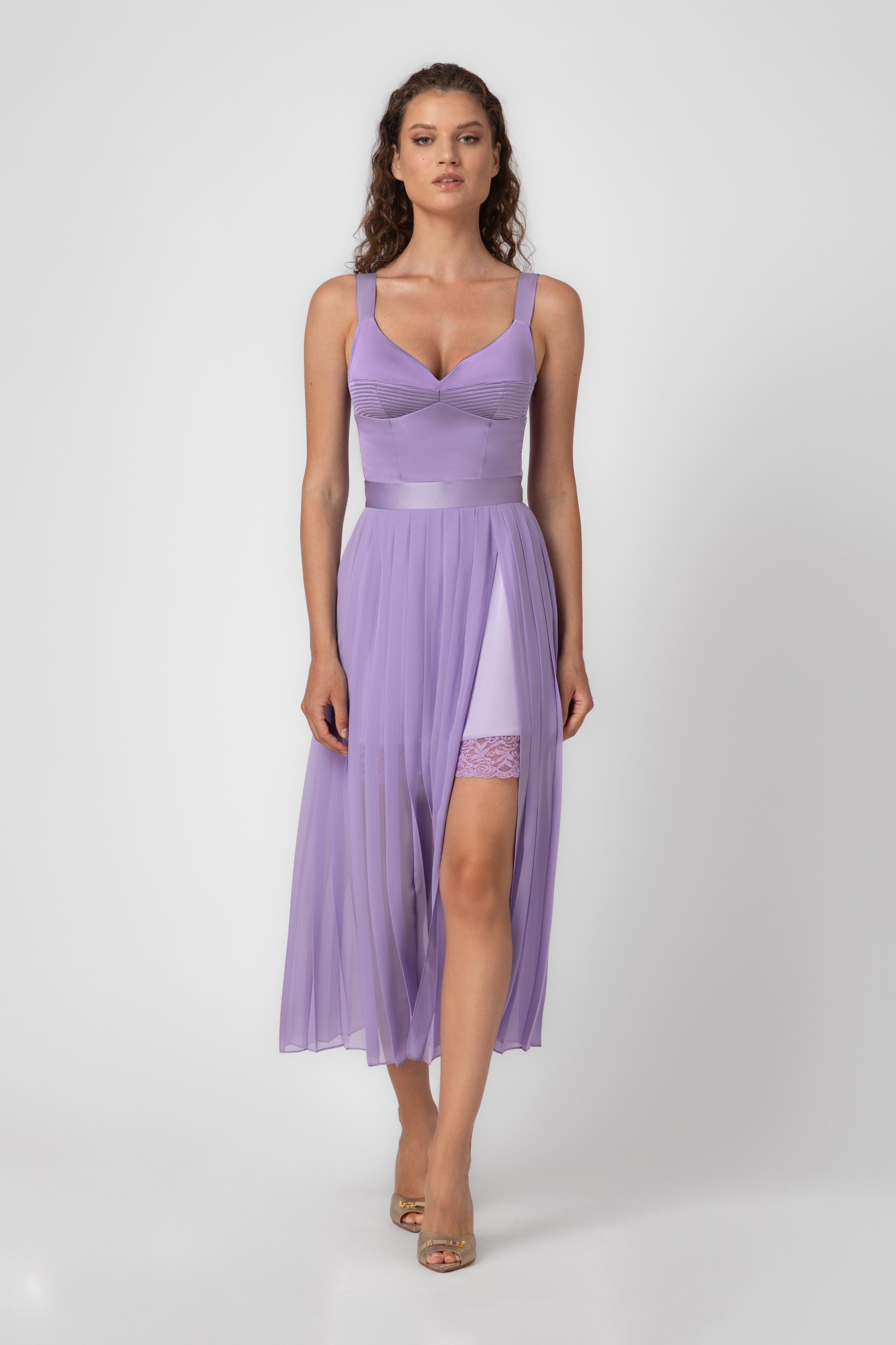 Corset lavanda din satin elastic Haze