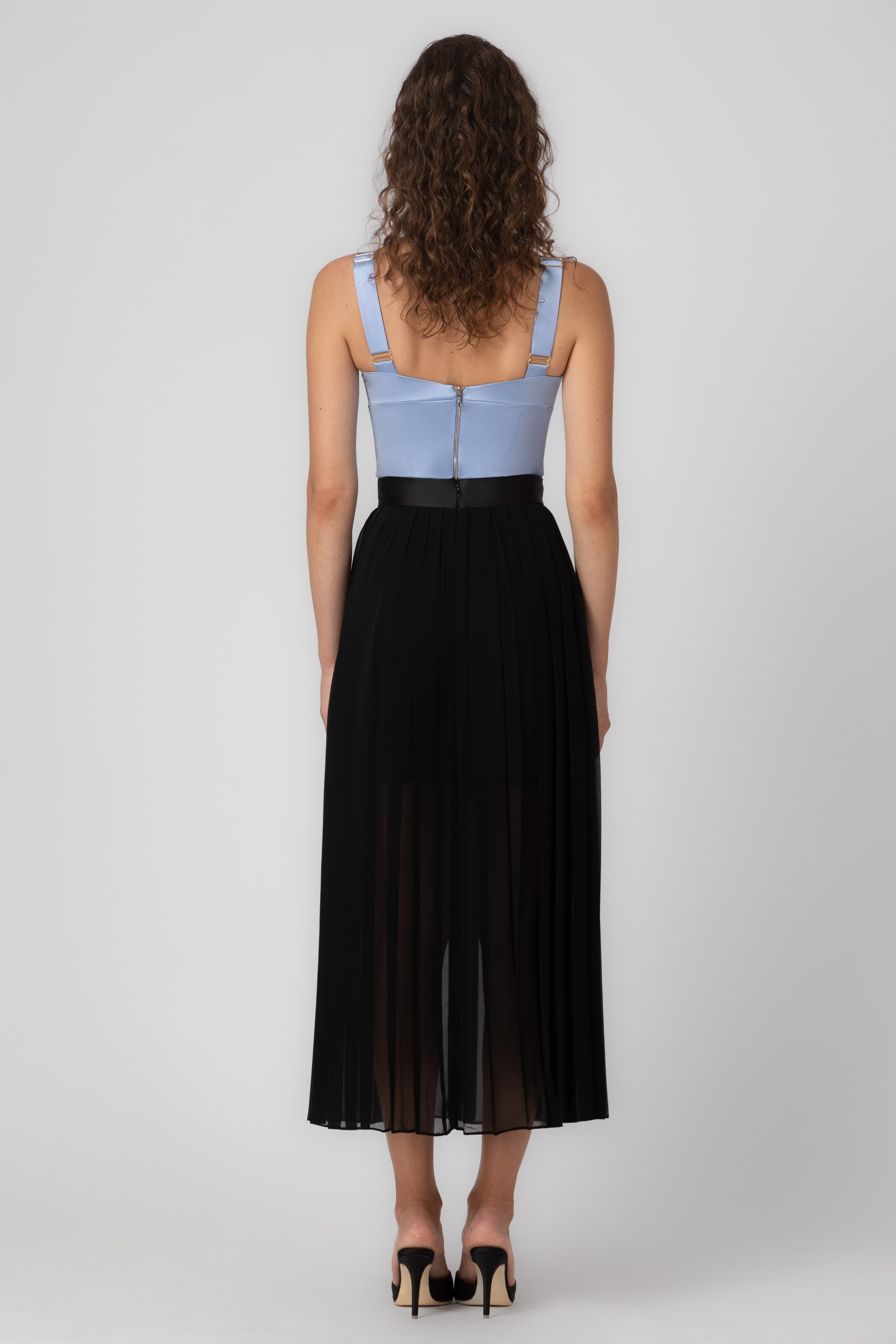 Corset albastru deschis din satin elastic Haze