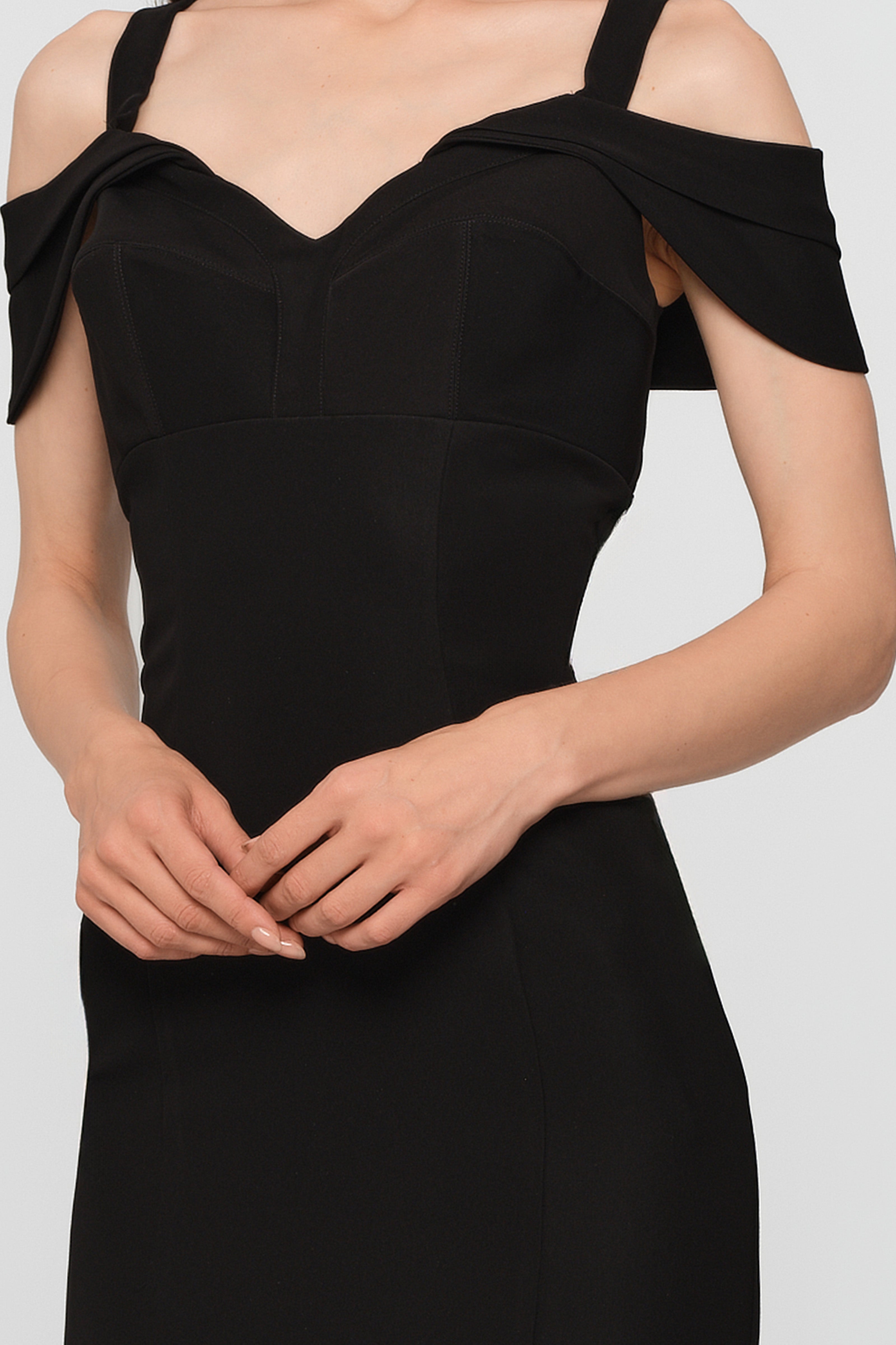 Rochie lunga neagra cu cupe retro Candy