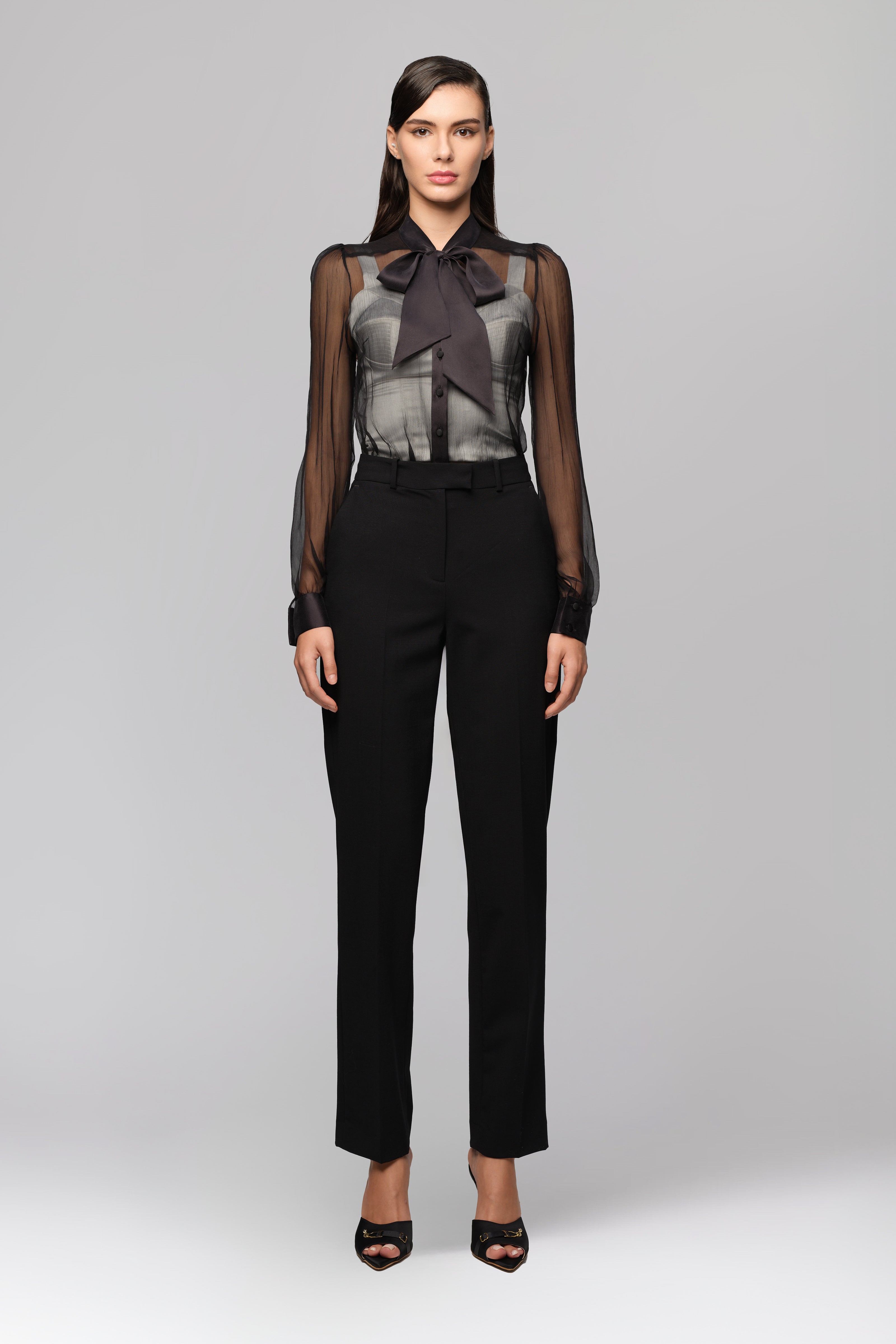 Corset alb din satin elastic Sculpt