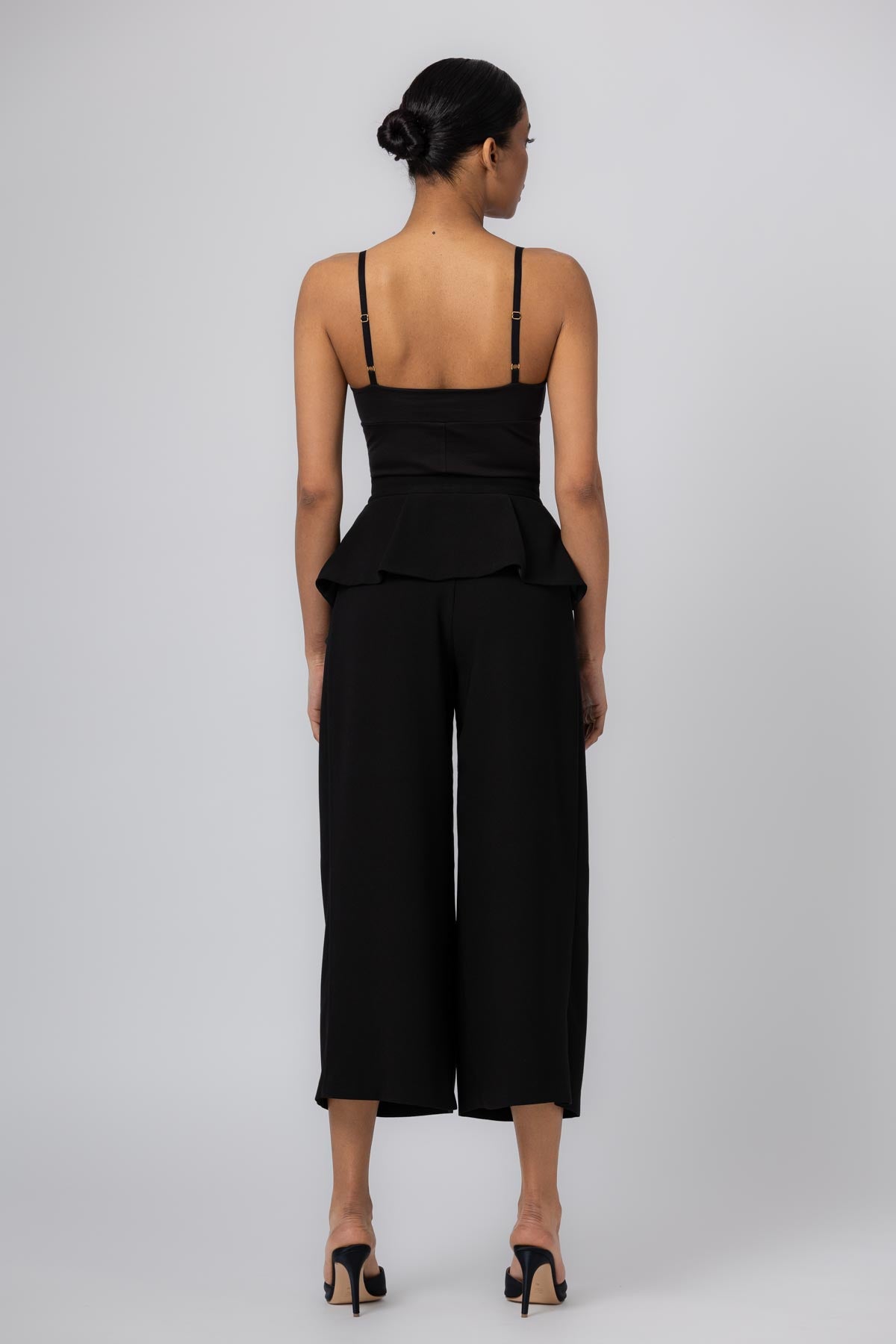 Body negru elastic cu bretele Skin