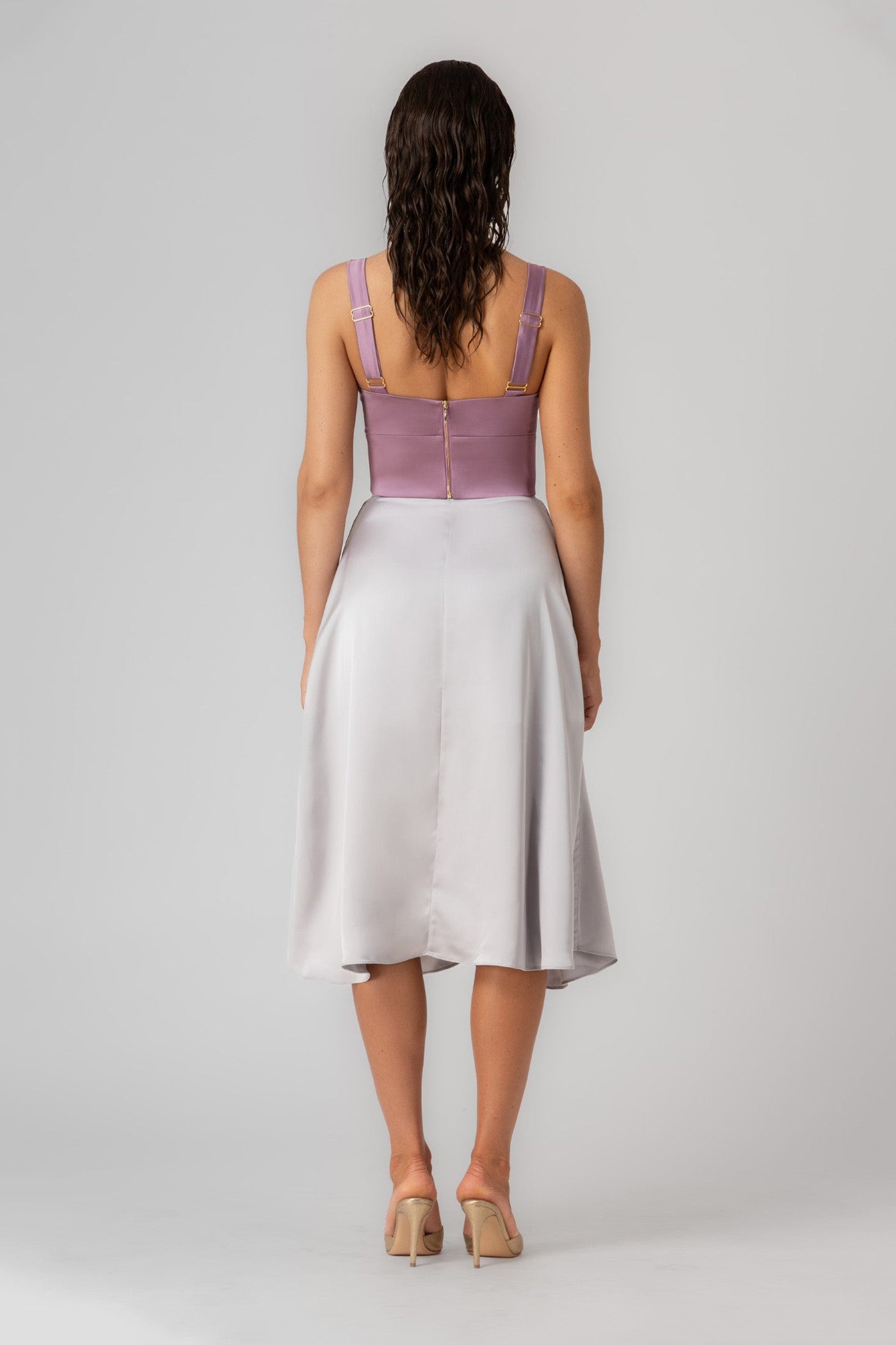 Top lavanda din satin Candy