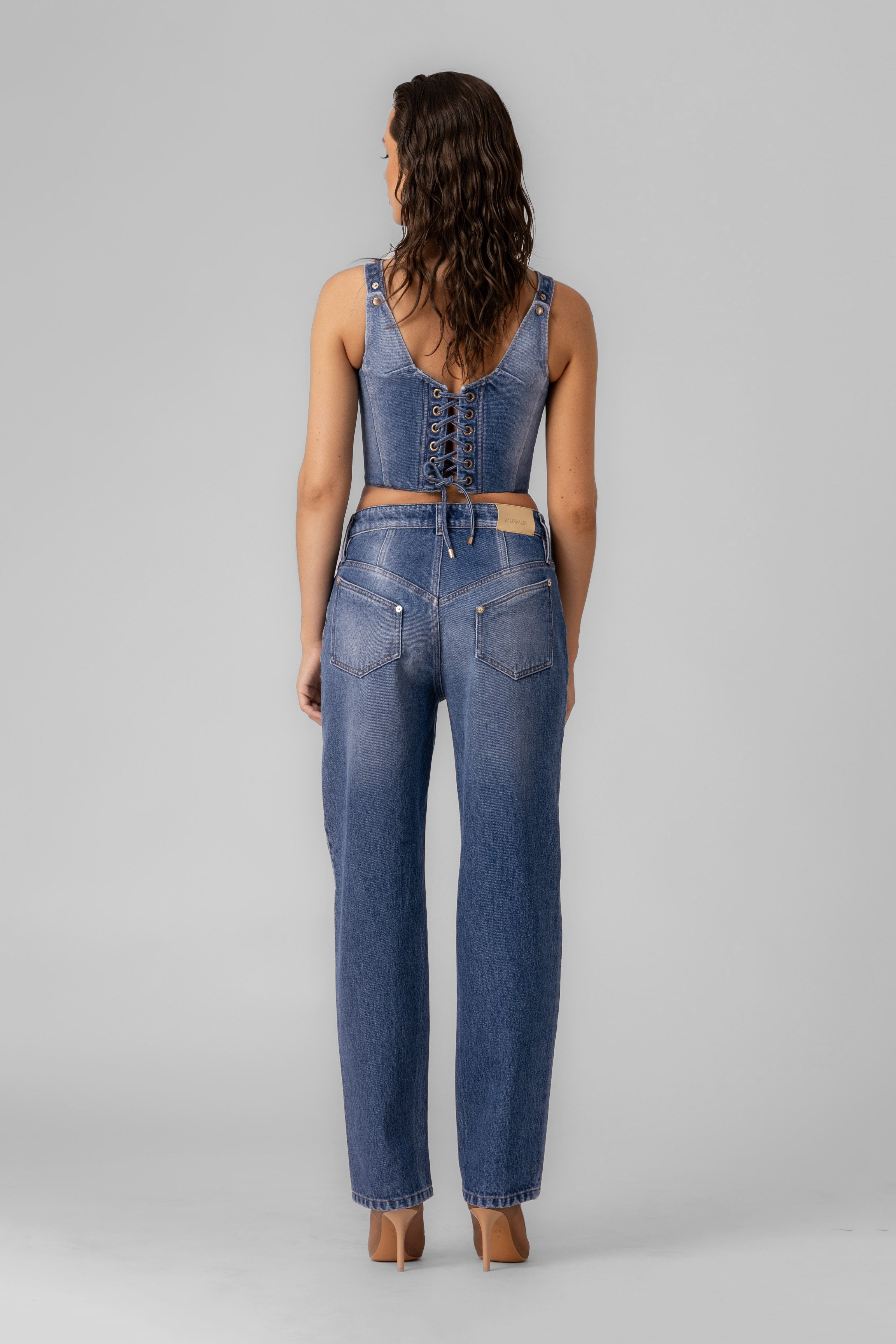 Blugi denim albastru Outline