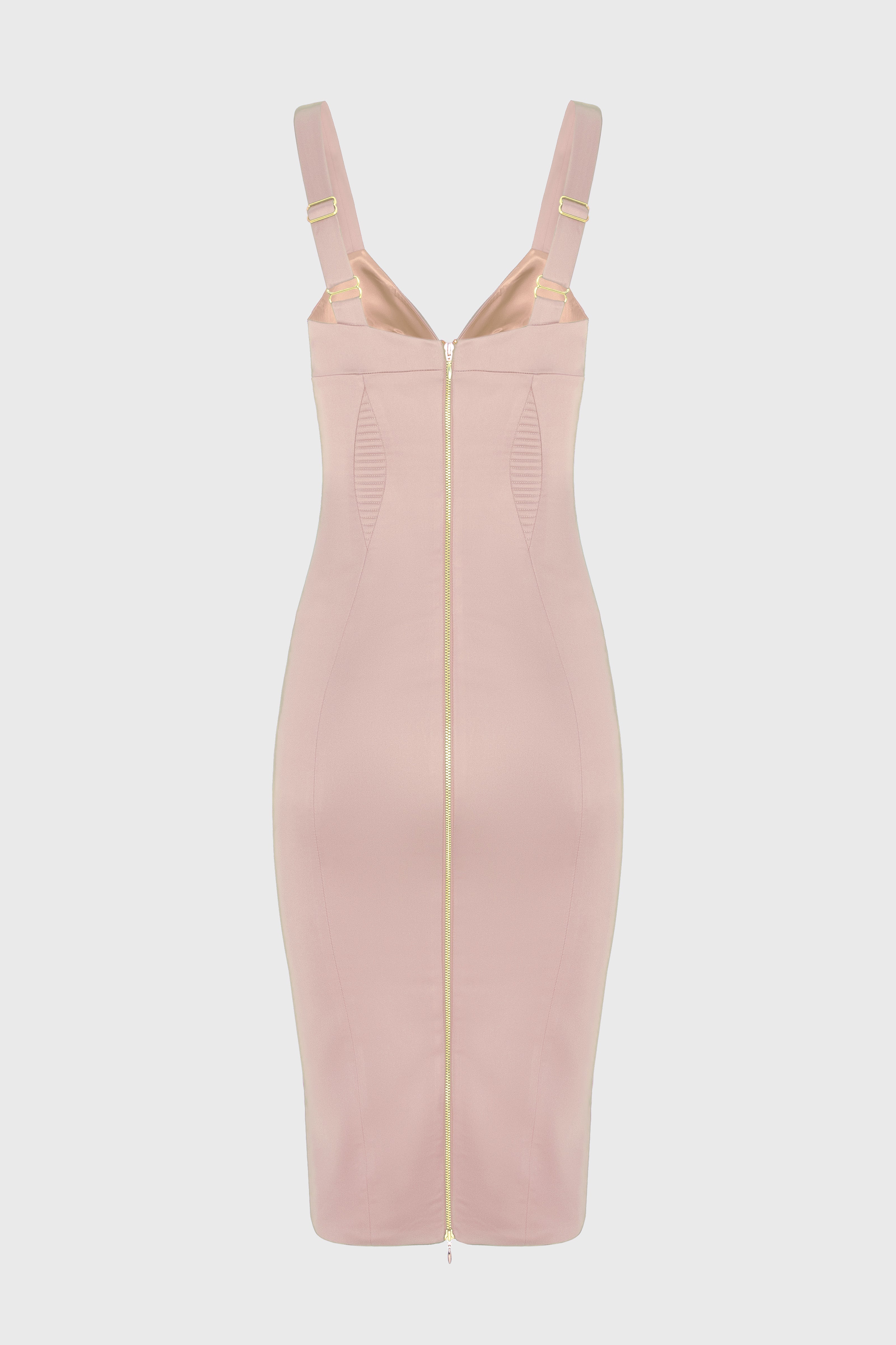 Rochie roz pudrat din satin elastic Haze
