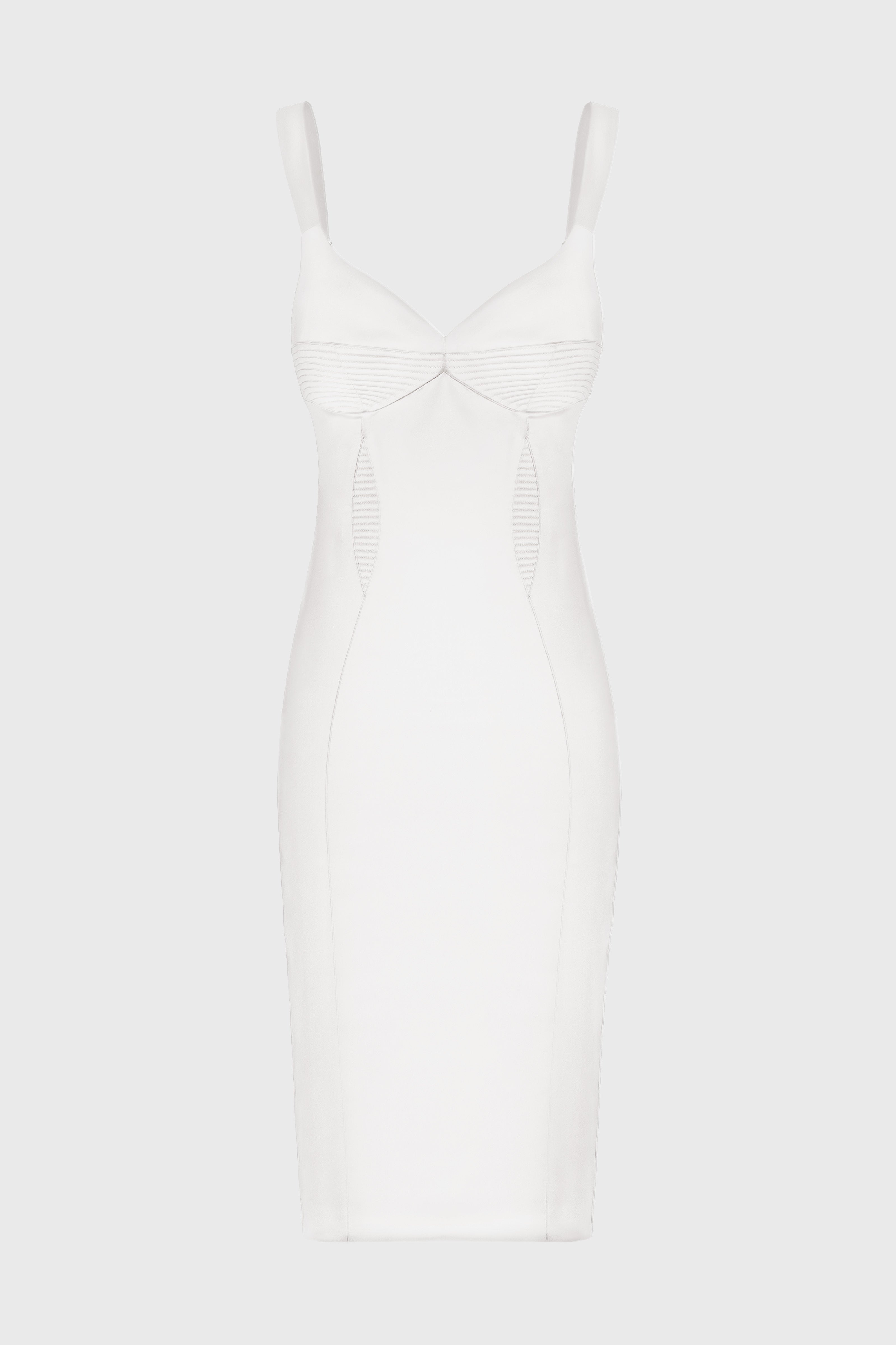 Rochie alba din satin elastic Haze