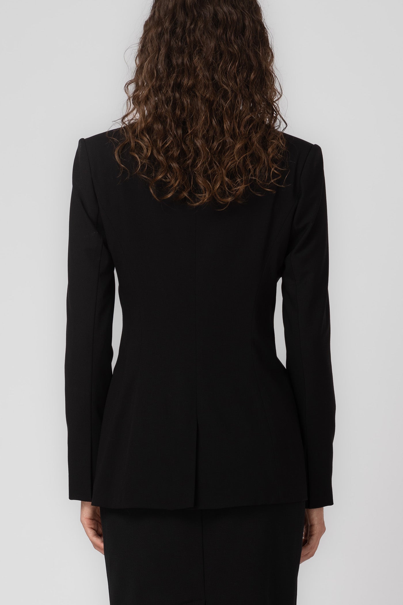 Blazer negru cu inchidere frontala Formal