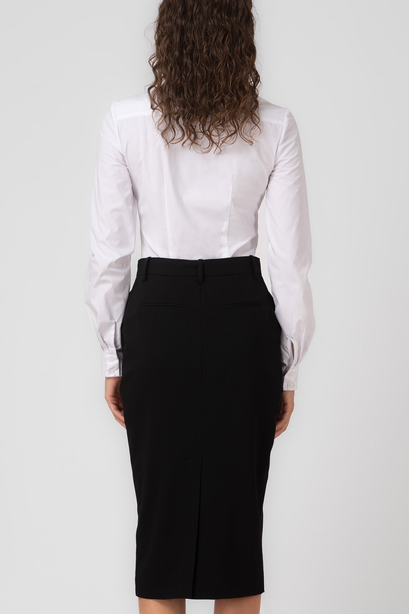 Fusta midi neagra cu buzunare Formal