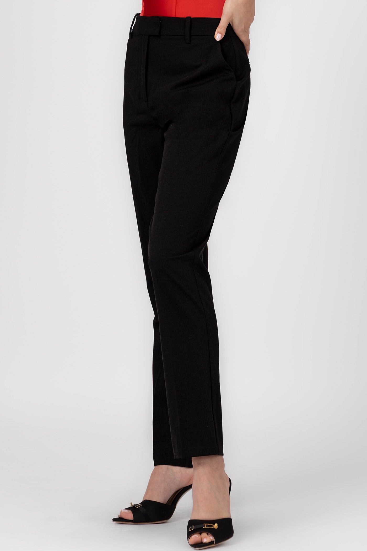 Pantaloni clasici negri cu buzunare Formal