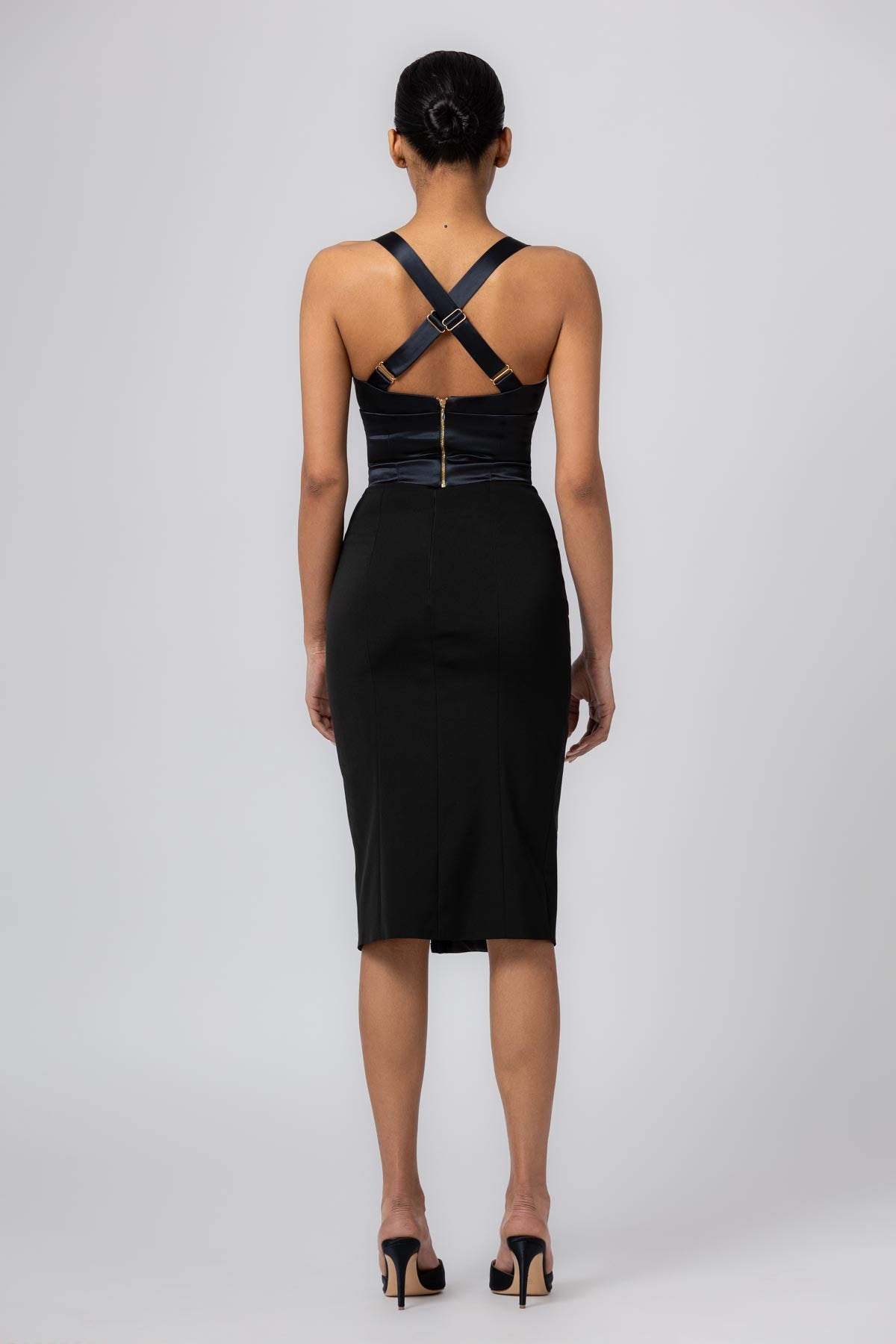 Fusta neagra midi Snap