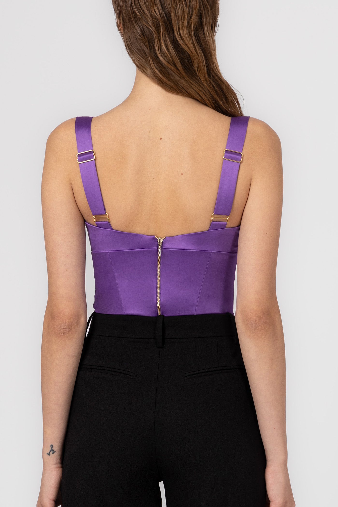 Corset violet din satin elastic Haze