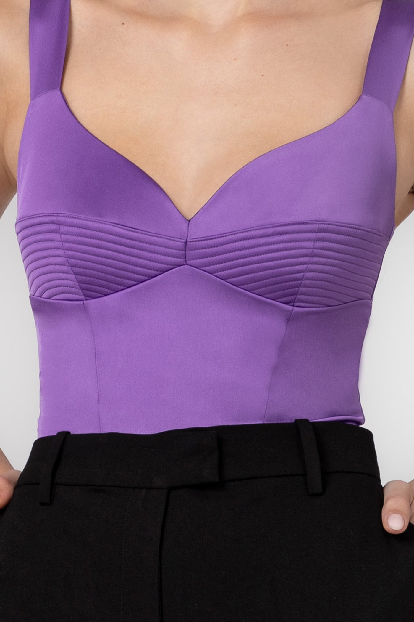 Corset violet din satin elastic Haze