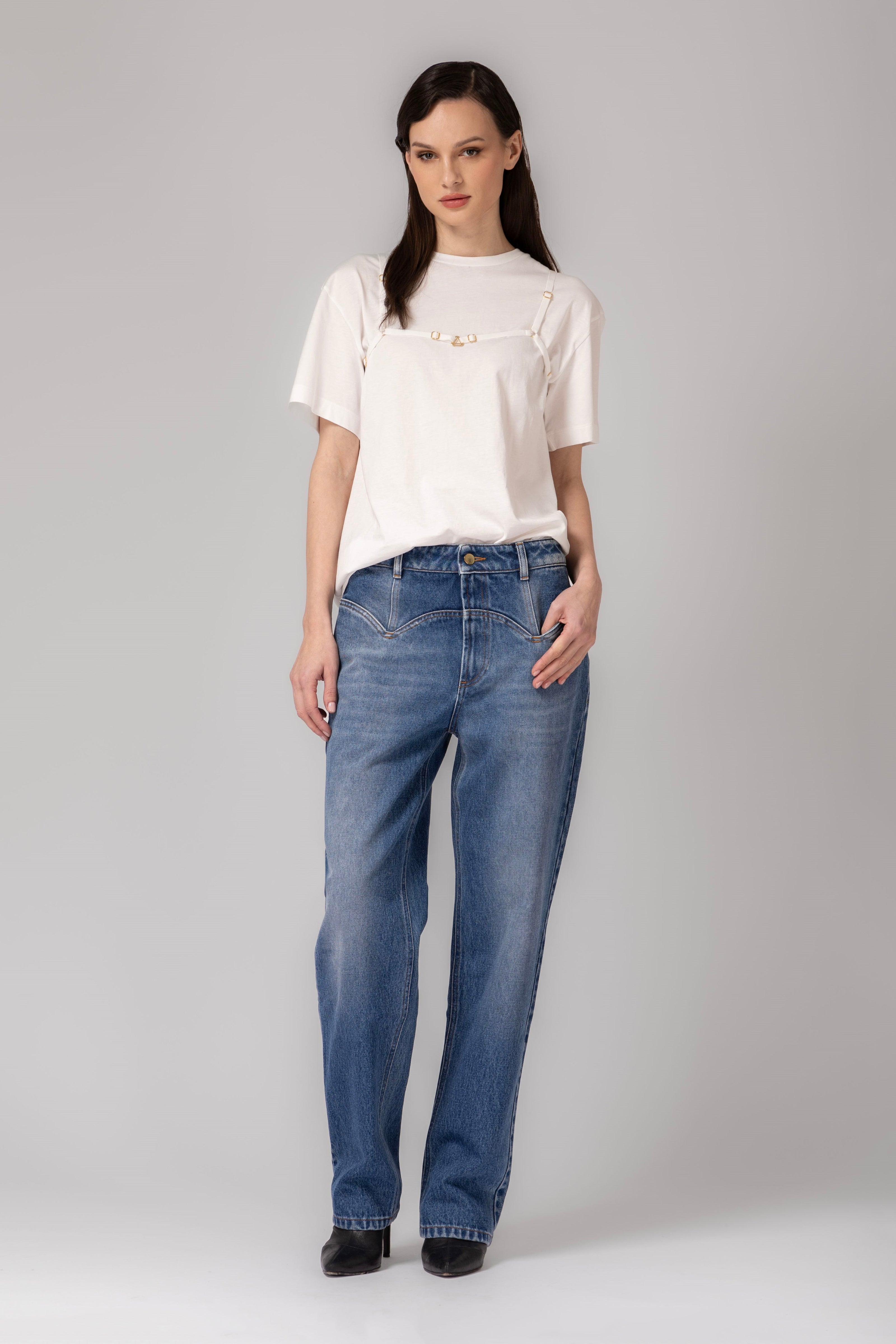 Tricou alb din bumbac organic Outline