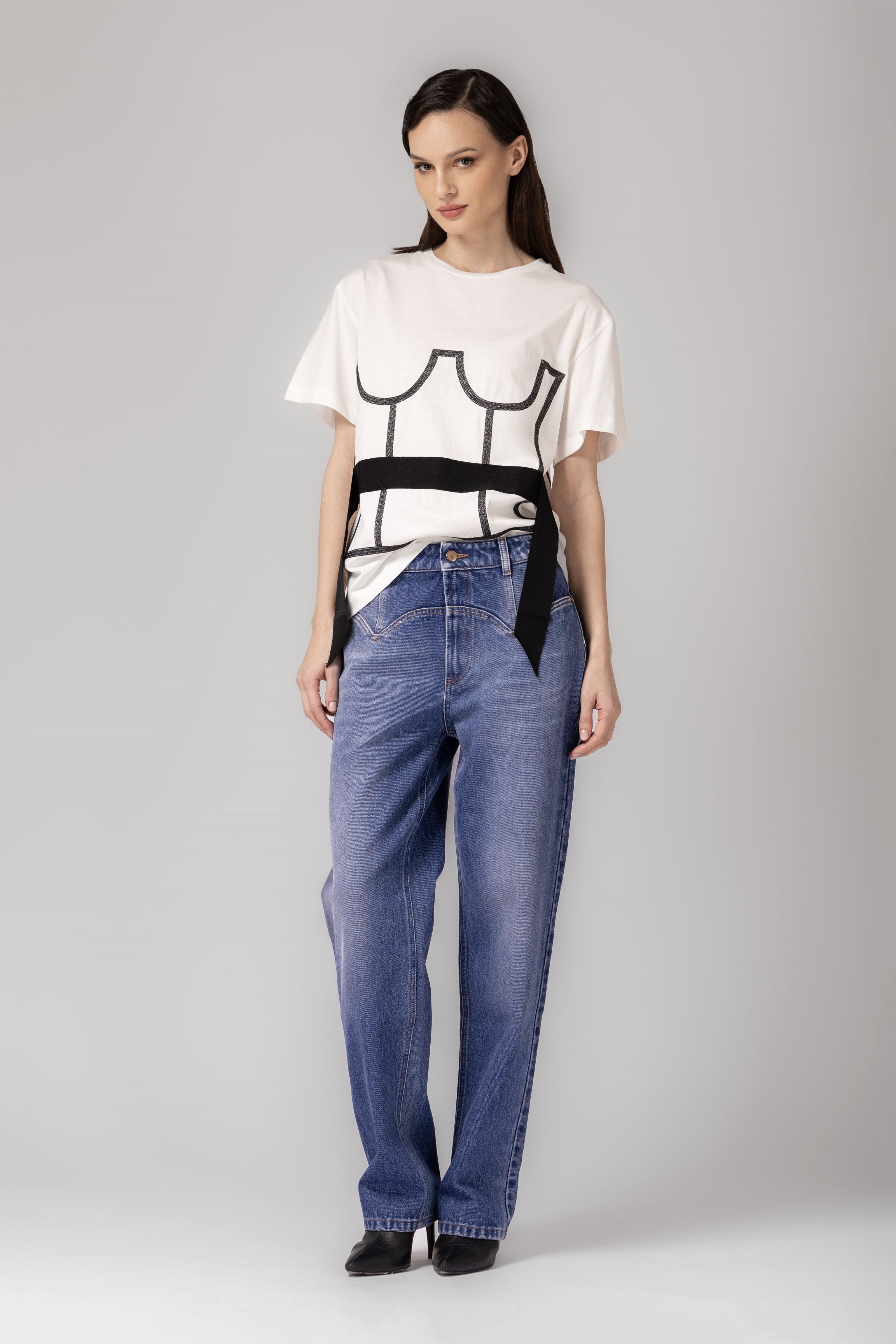 Tricou alb din bumbac organic Draft