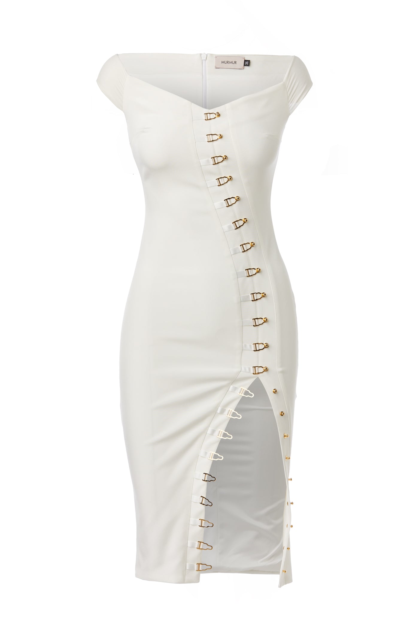 Rochie alba mulata cu decolteu Ivy