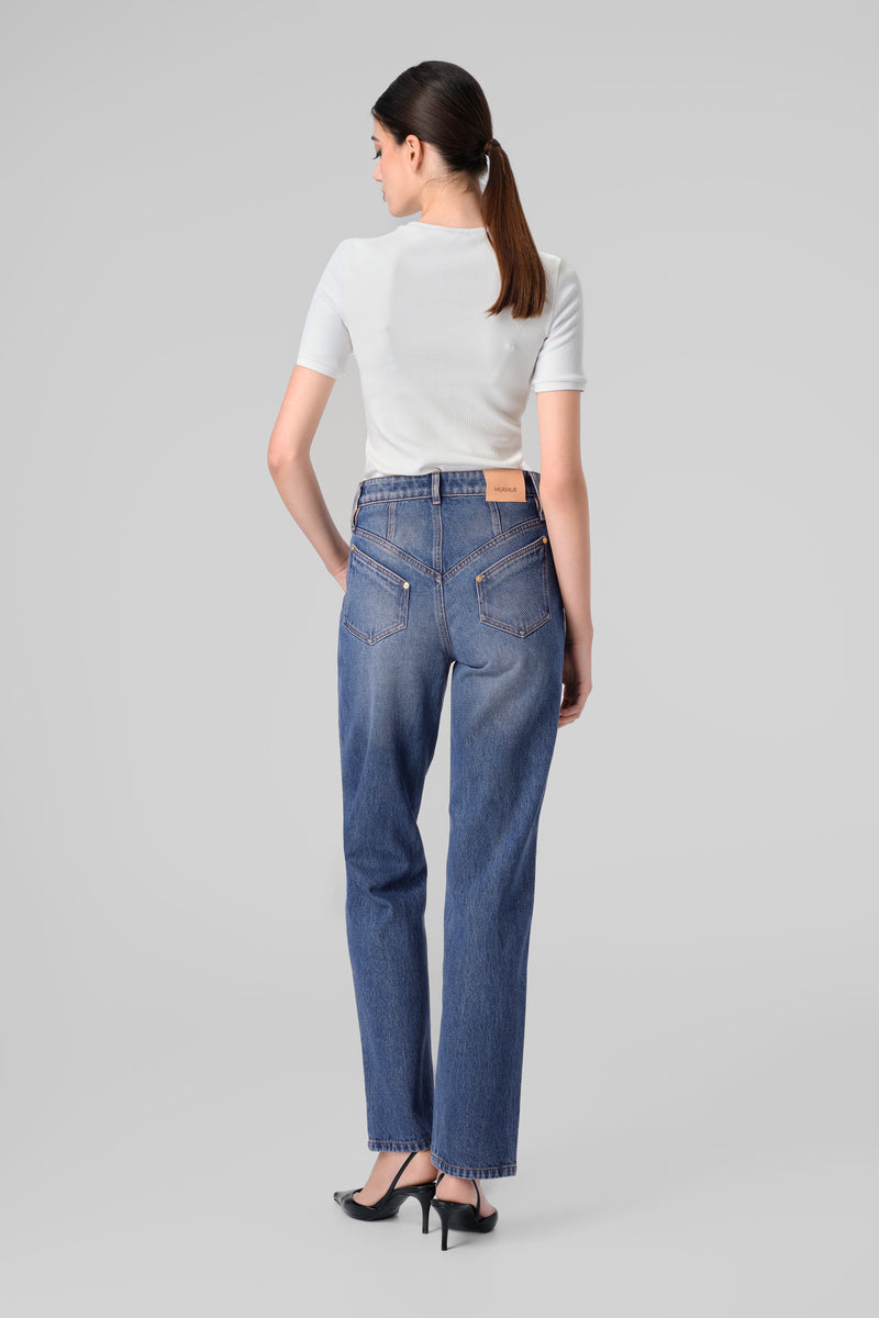 Tricou alb din bumbac reiat Logo