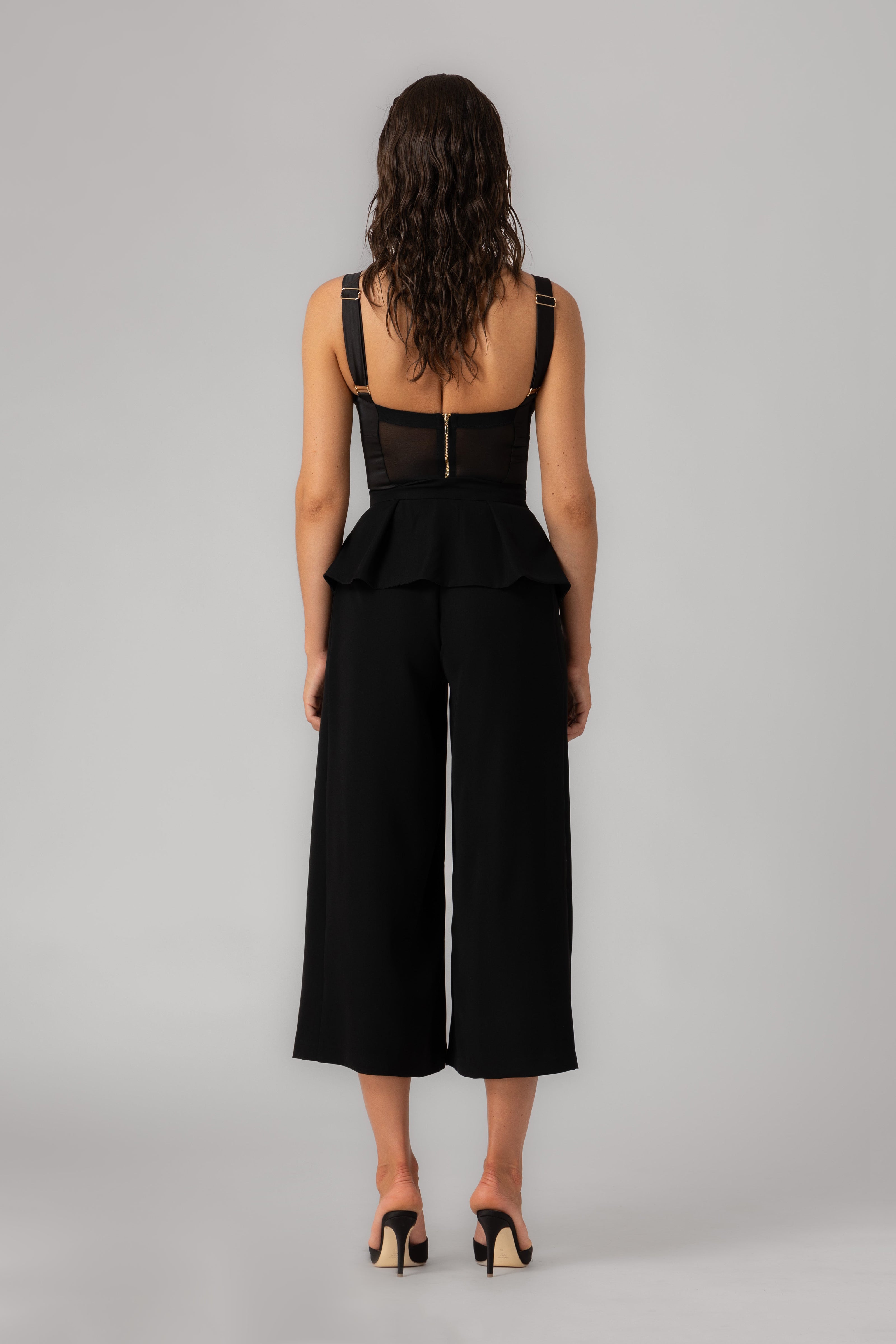 Pantaloni negri midi evazati Blaze