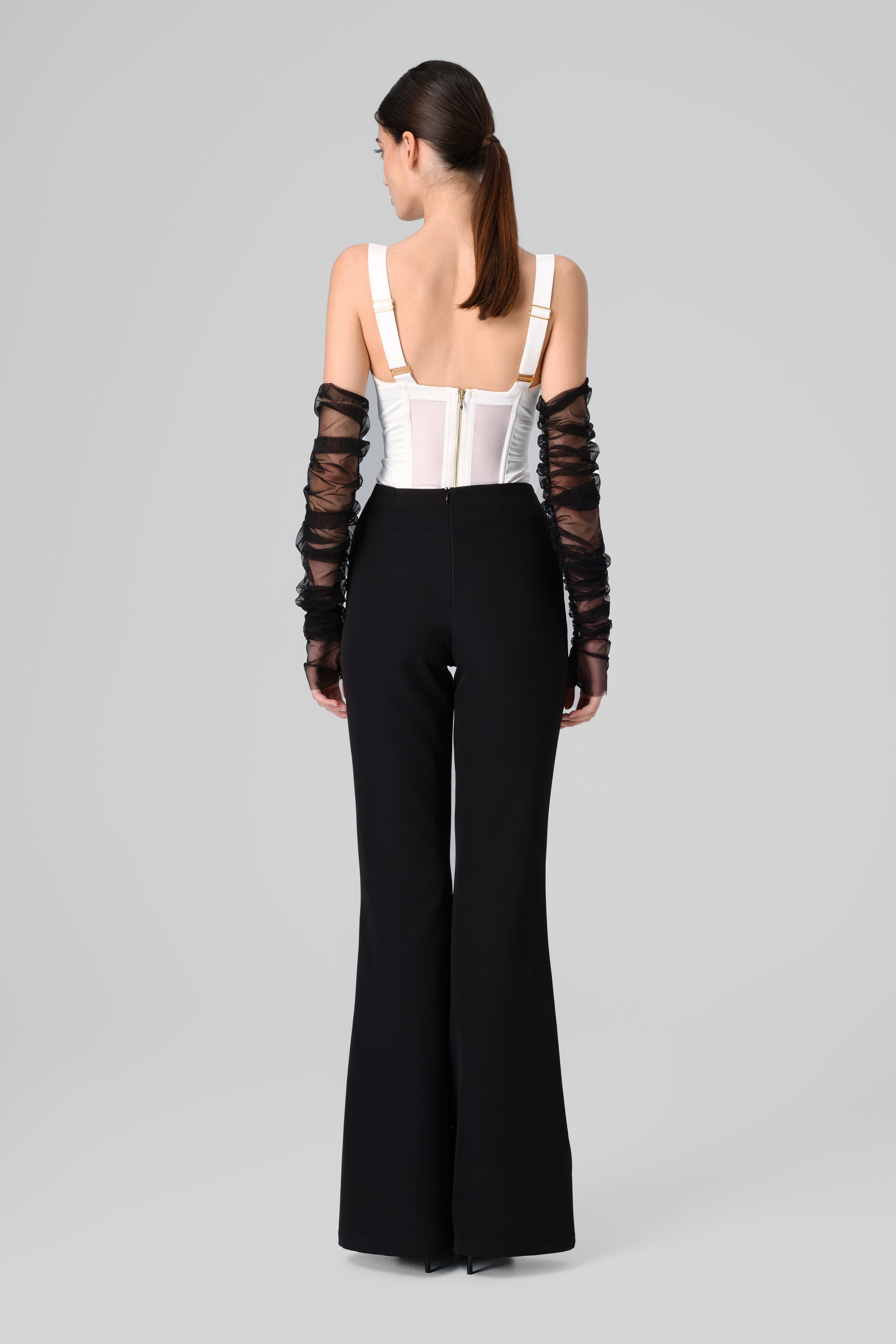 Corset alb din satin elastic Sculpt