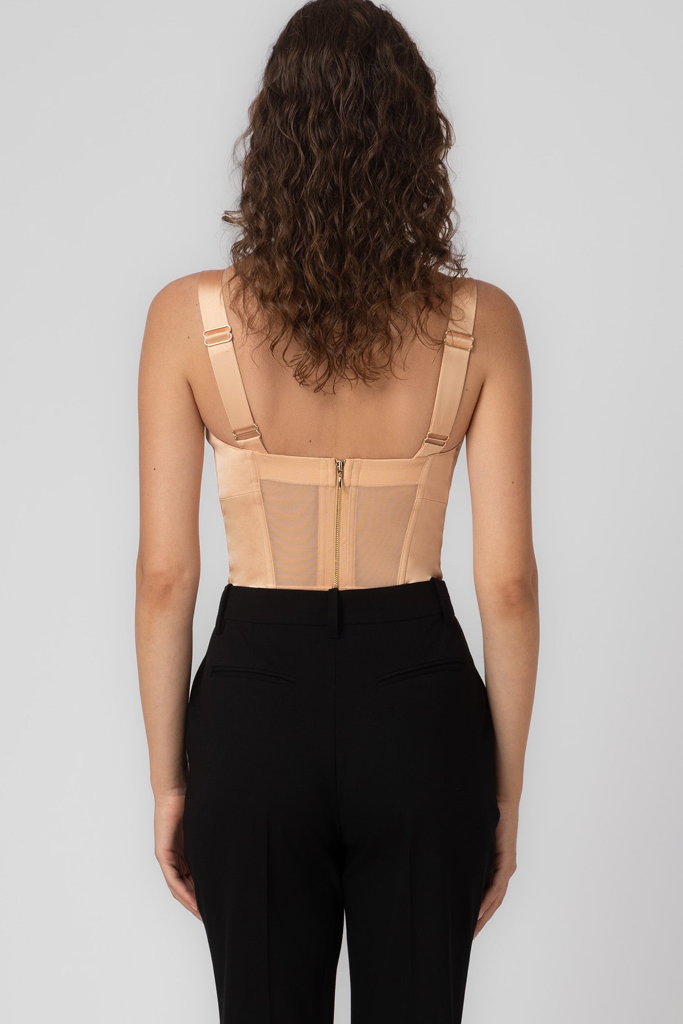 Corset nud din satin elastic Sculpt