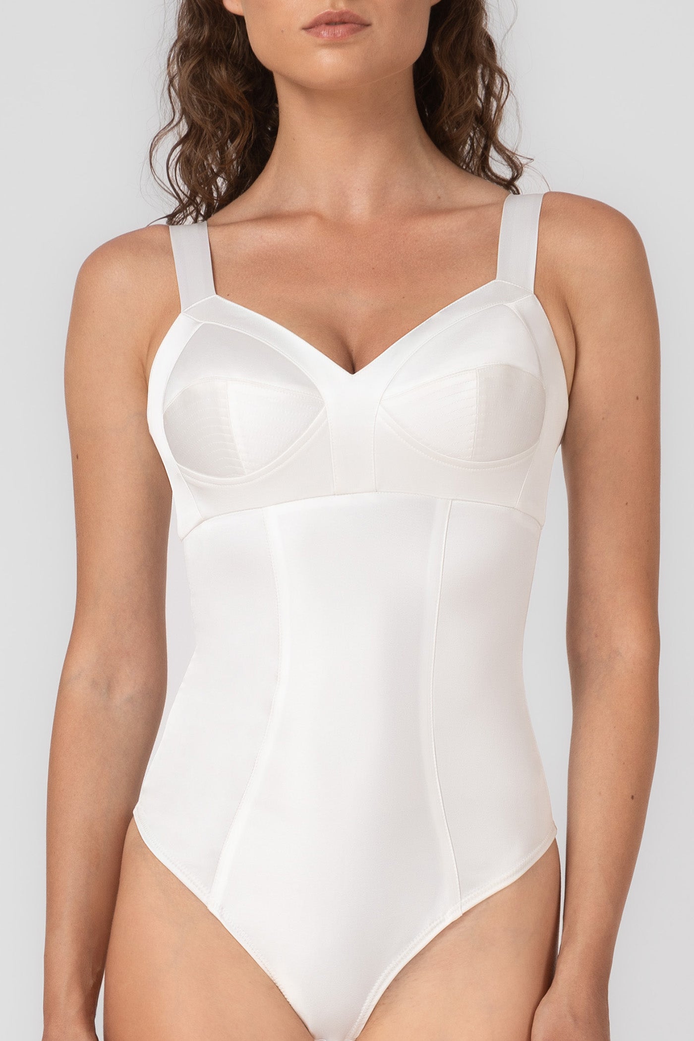 Body alb din satin elastic Sculpt
