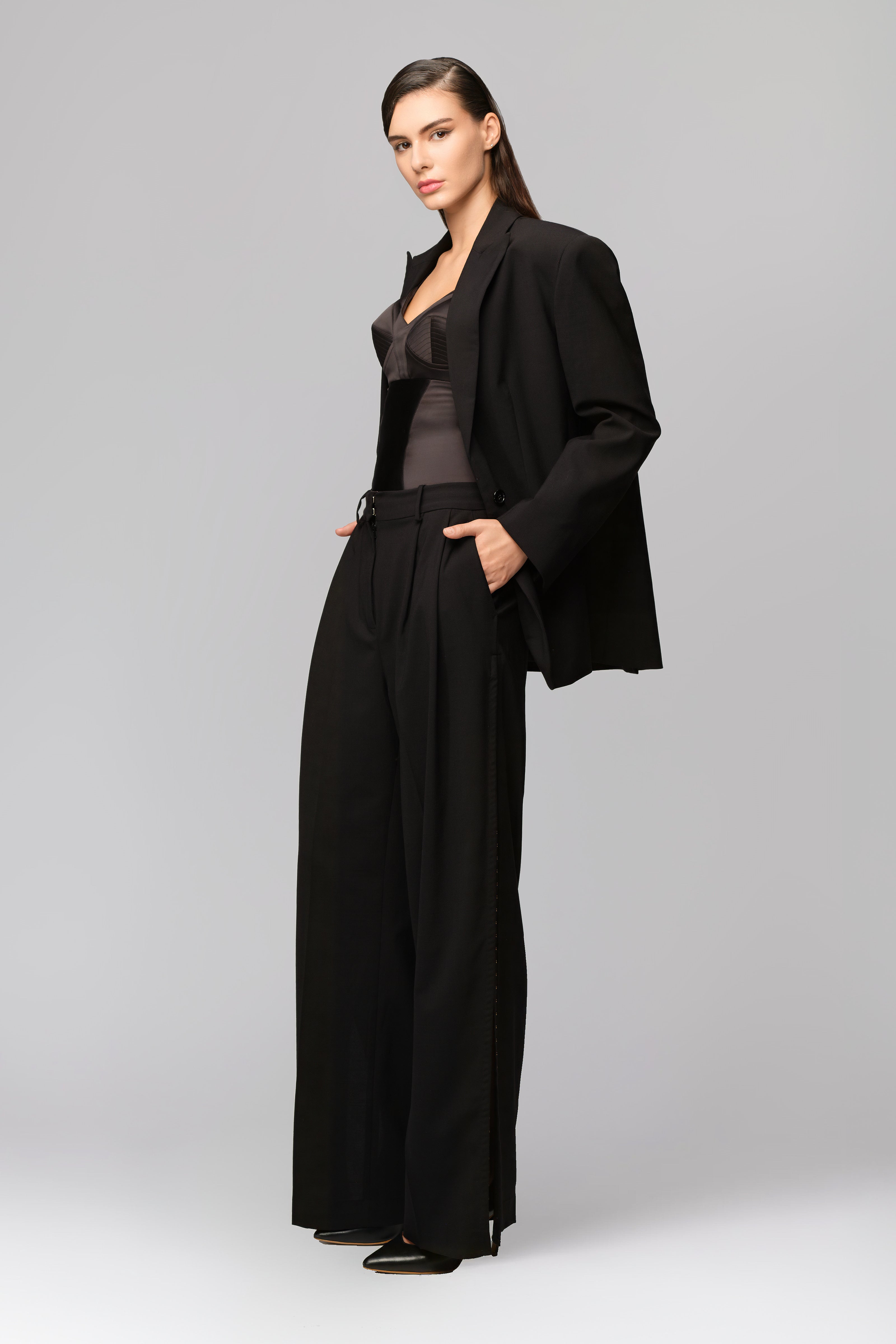 Blazer negru de lana Urban