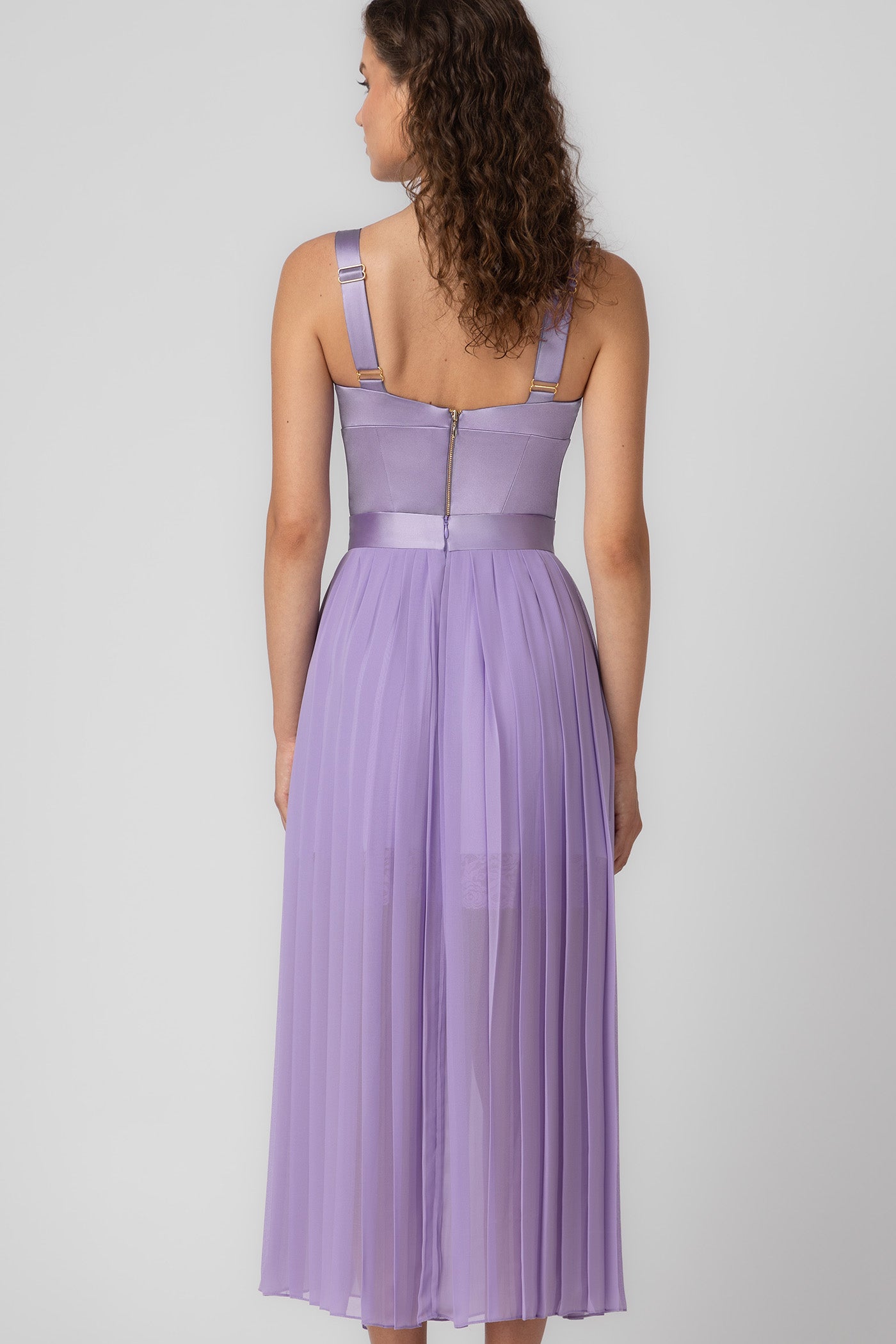 Fusta lavanda din tul cu furou din satin Utility