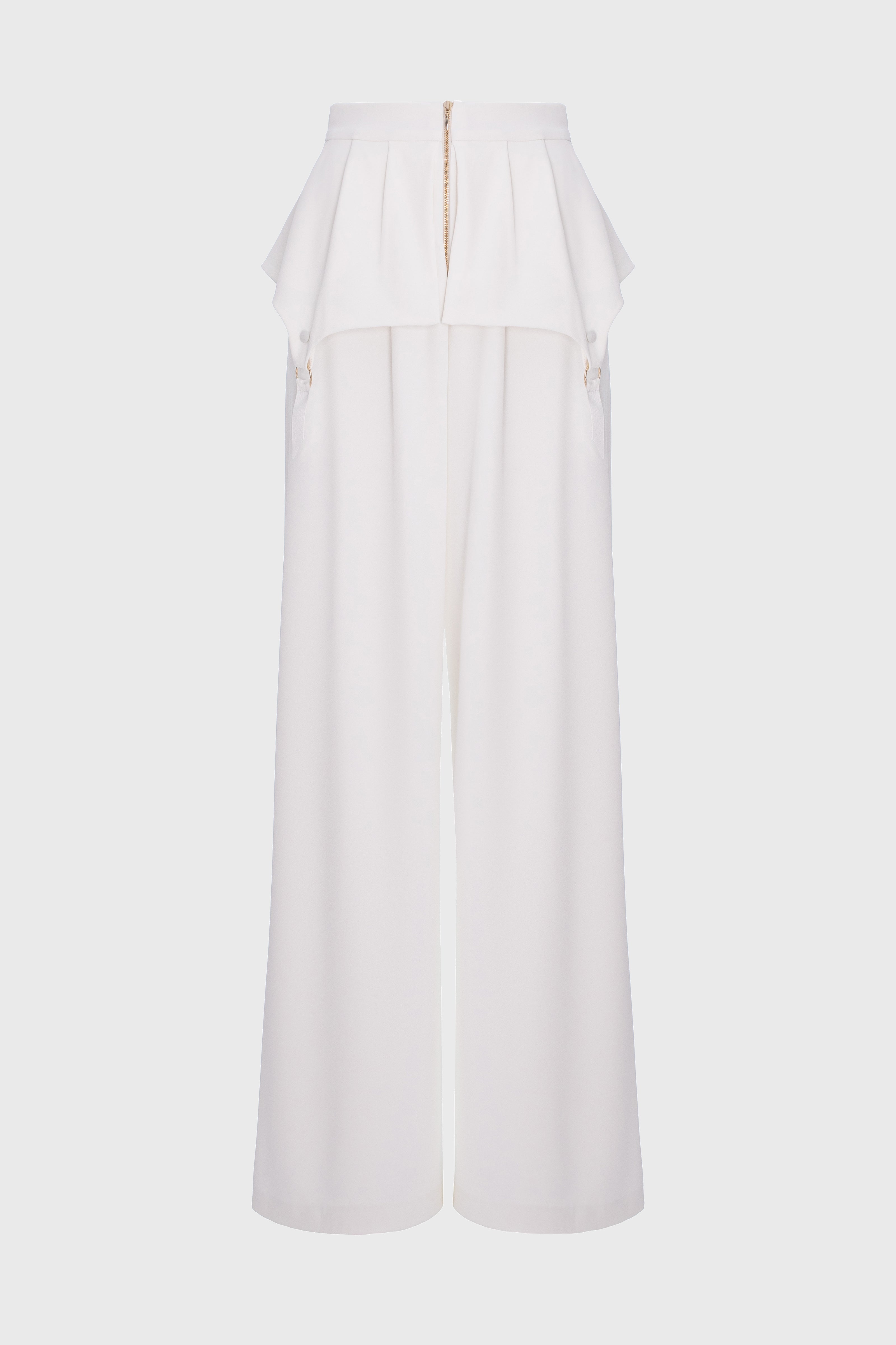 Pantaloni albi lungi evazati Blaze