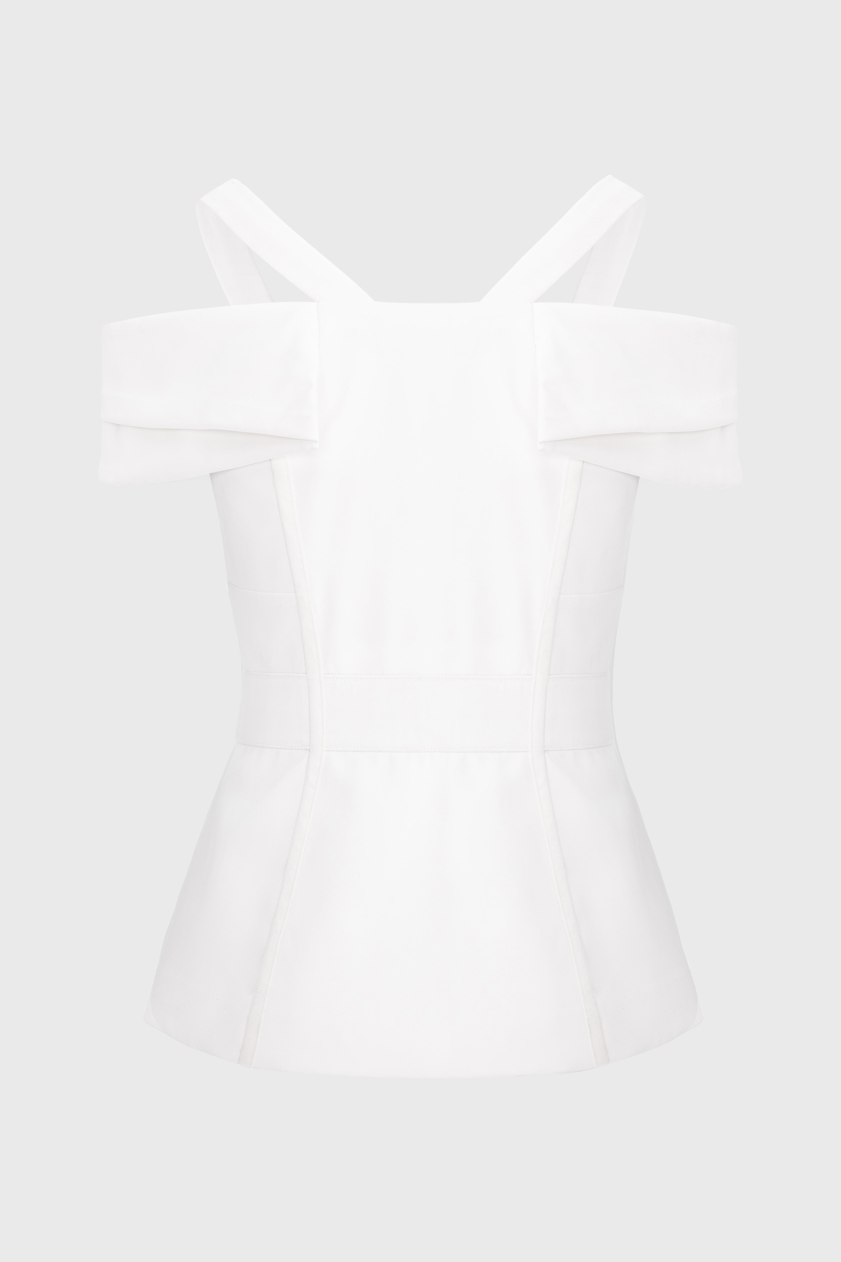 Corset alb cu maneci cazute Candy