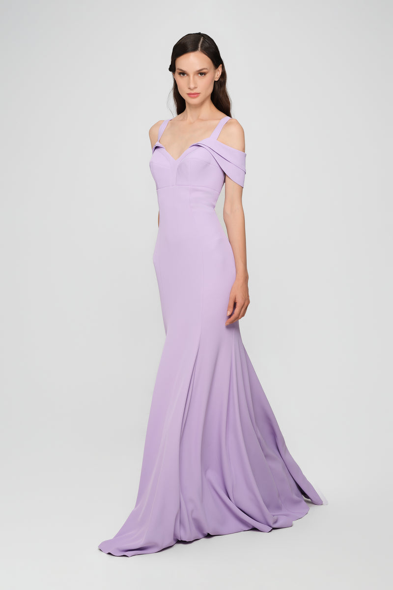 Rochie lavanda lunga cu cupe retro Candy