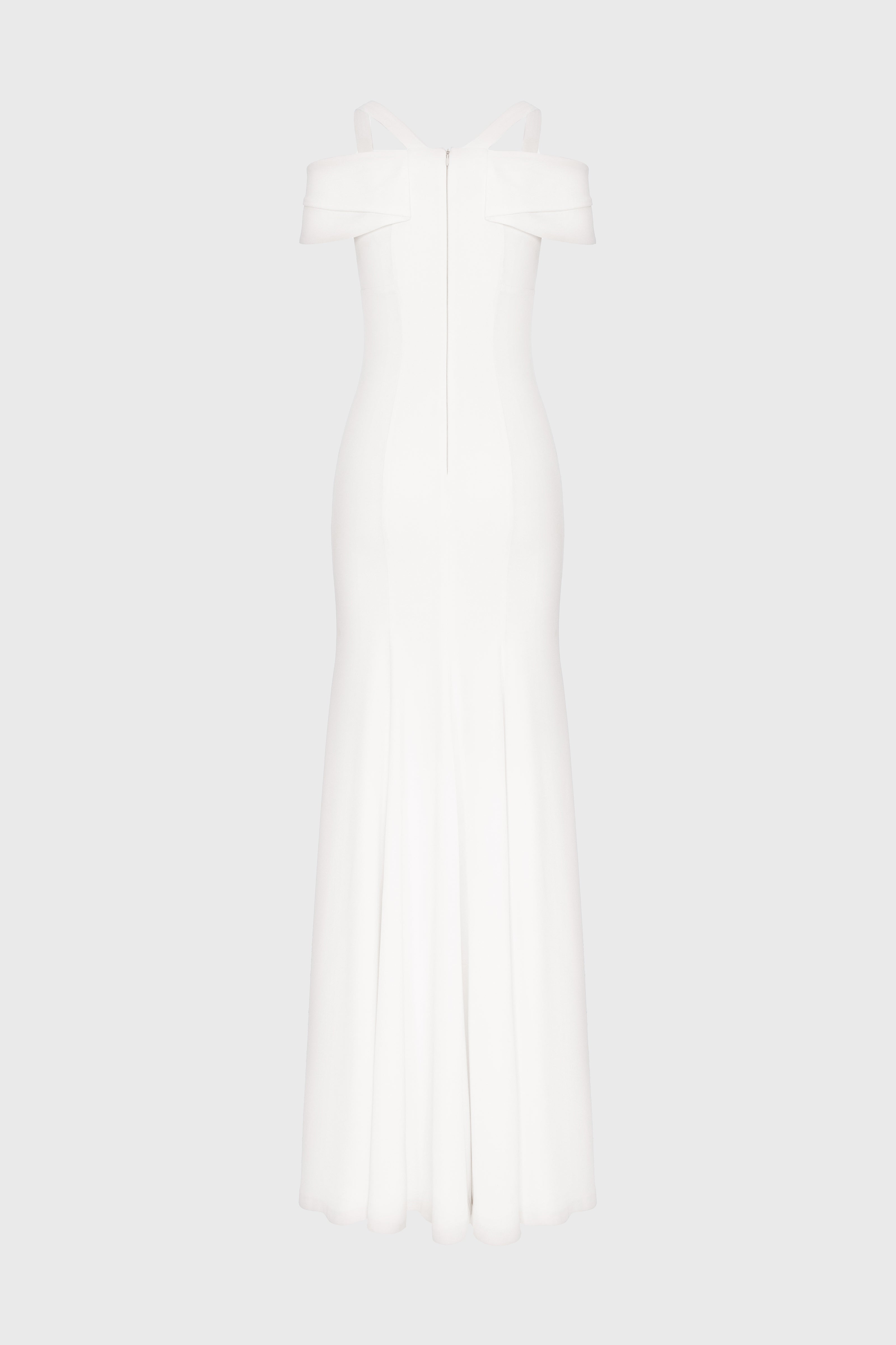 Rochie alba lunga cu cupe retro Candy