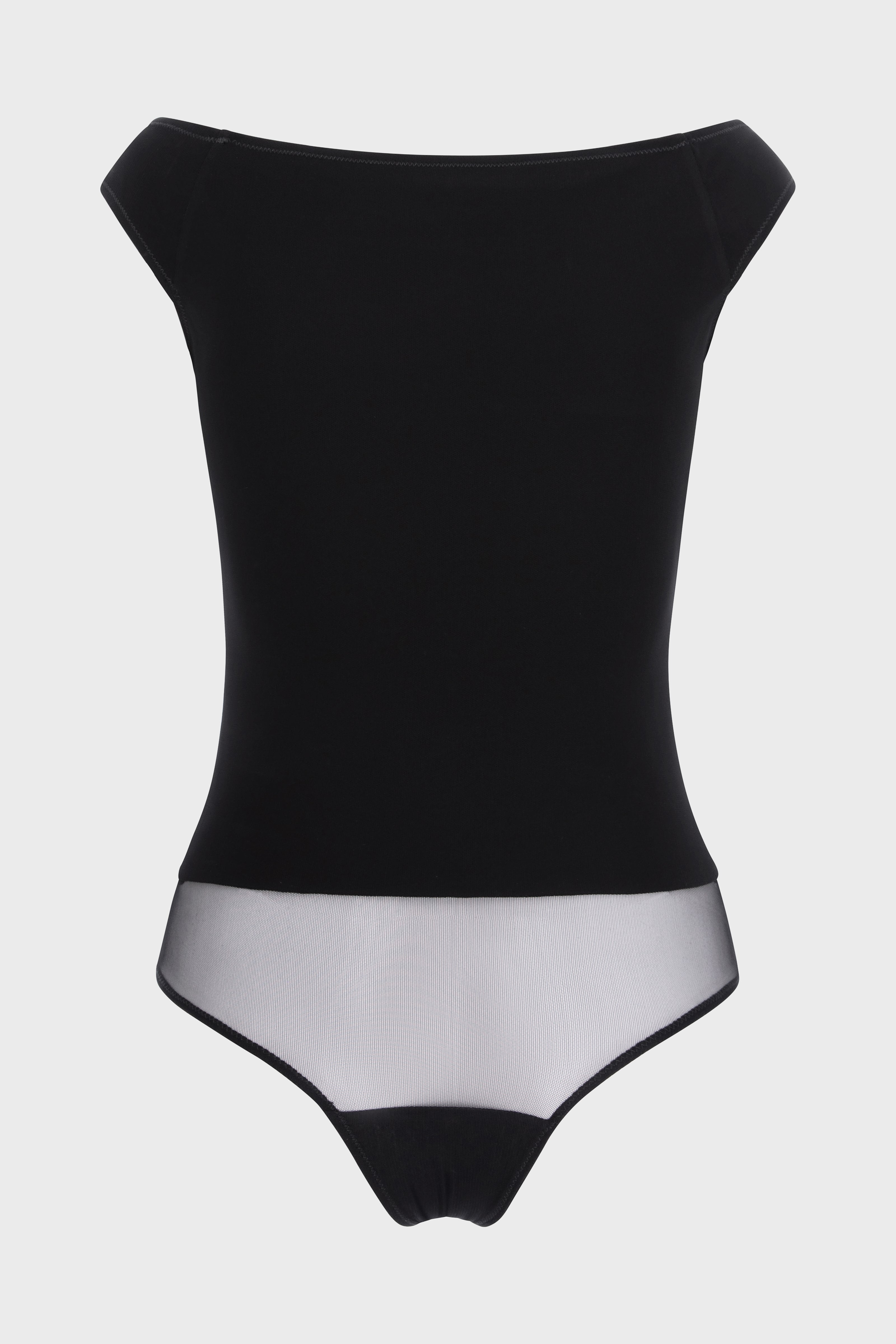 Body negru din tricot texturat de vascoza Explicit