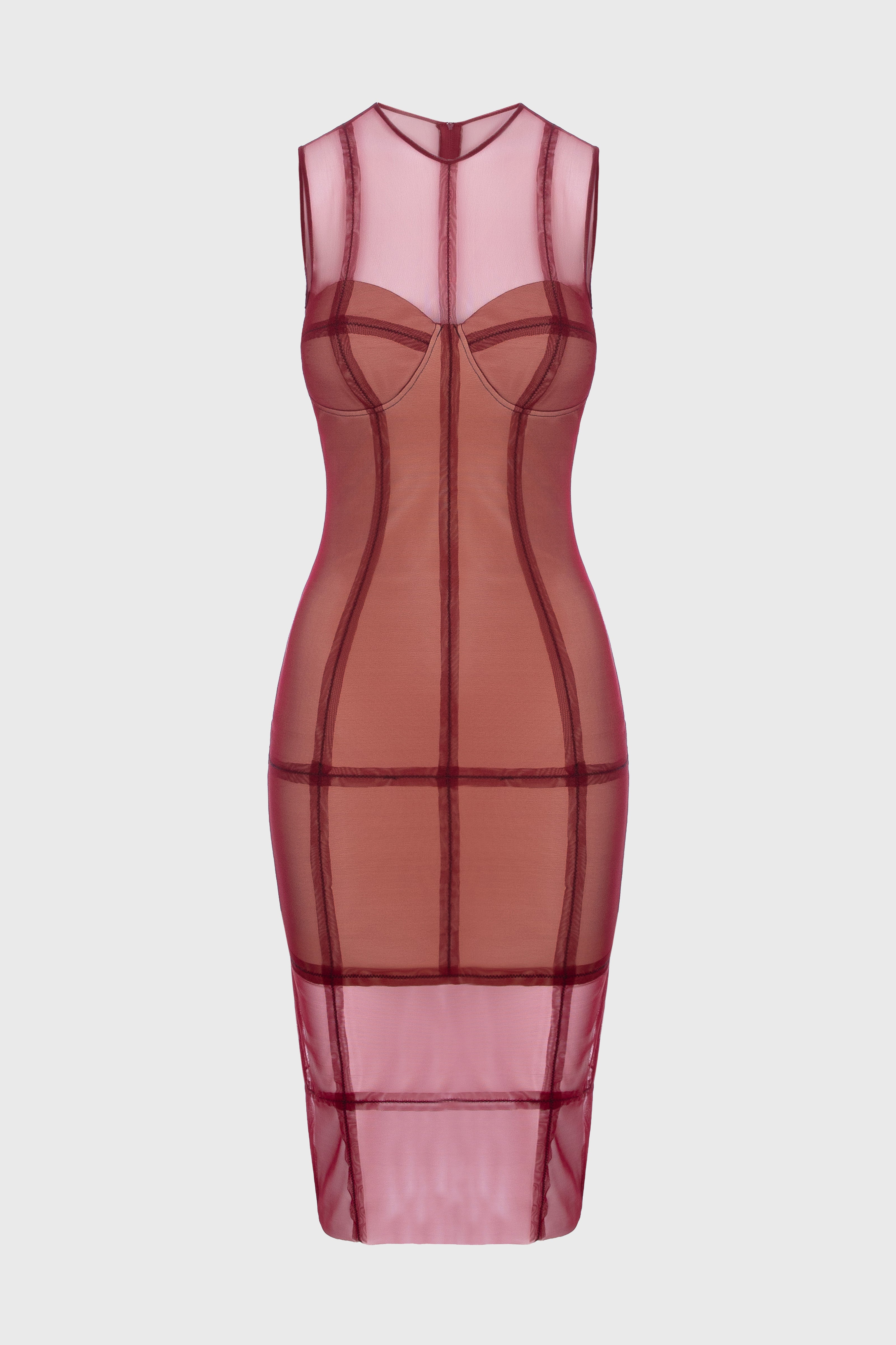 Rochie midi rosu burgund Figure
