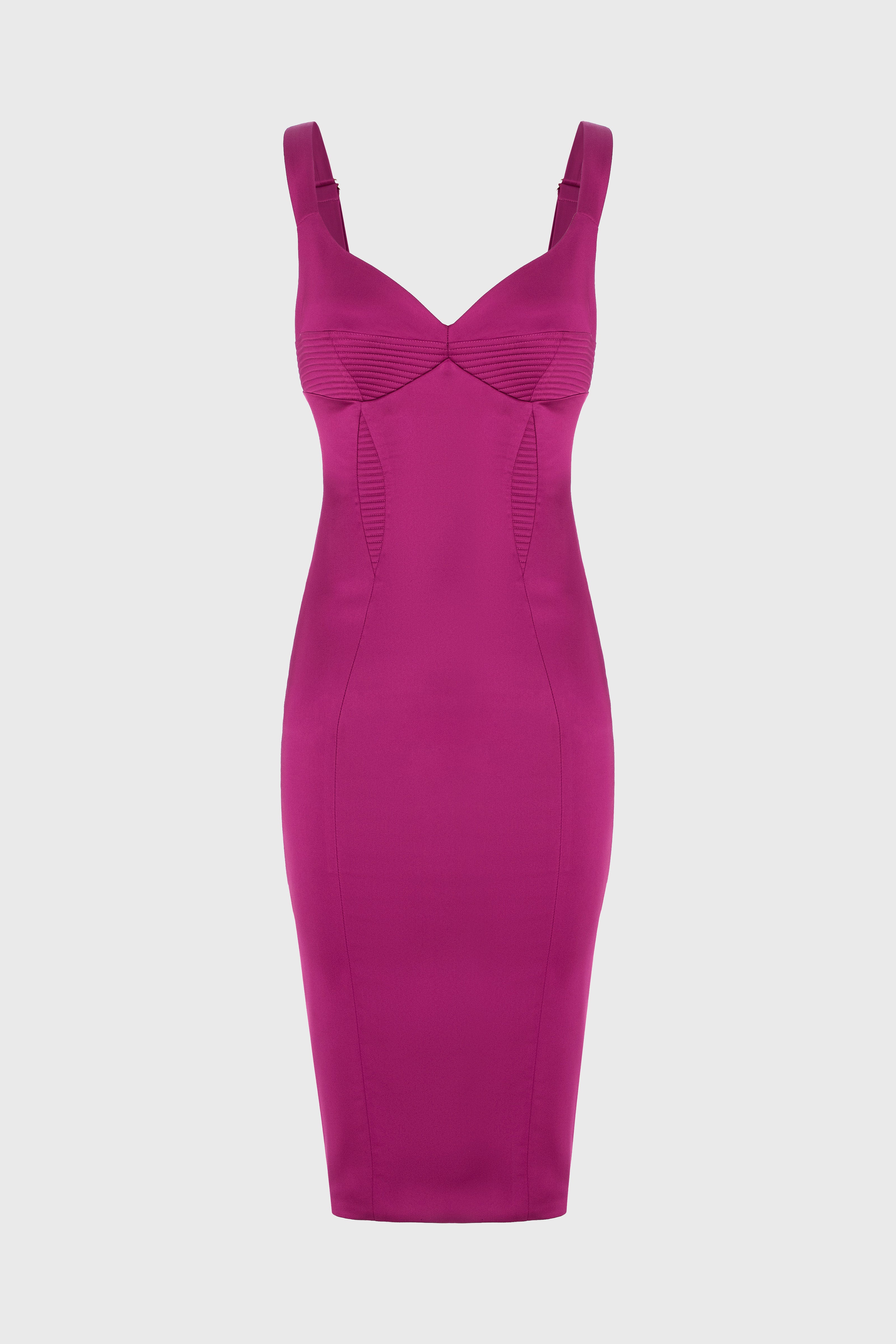 Rochie roz intens din satin elastic Haze