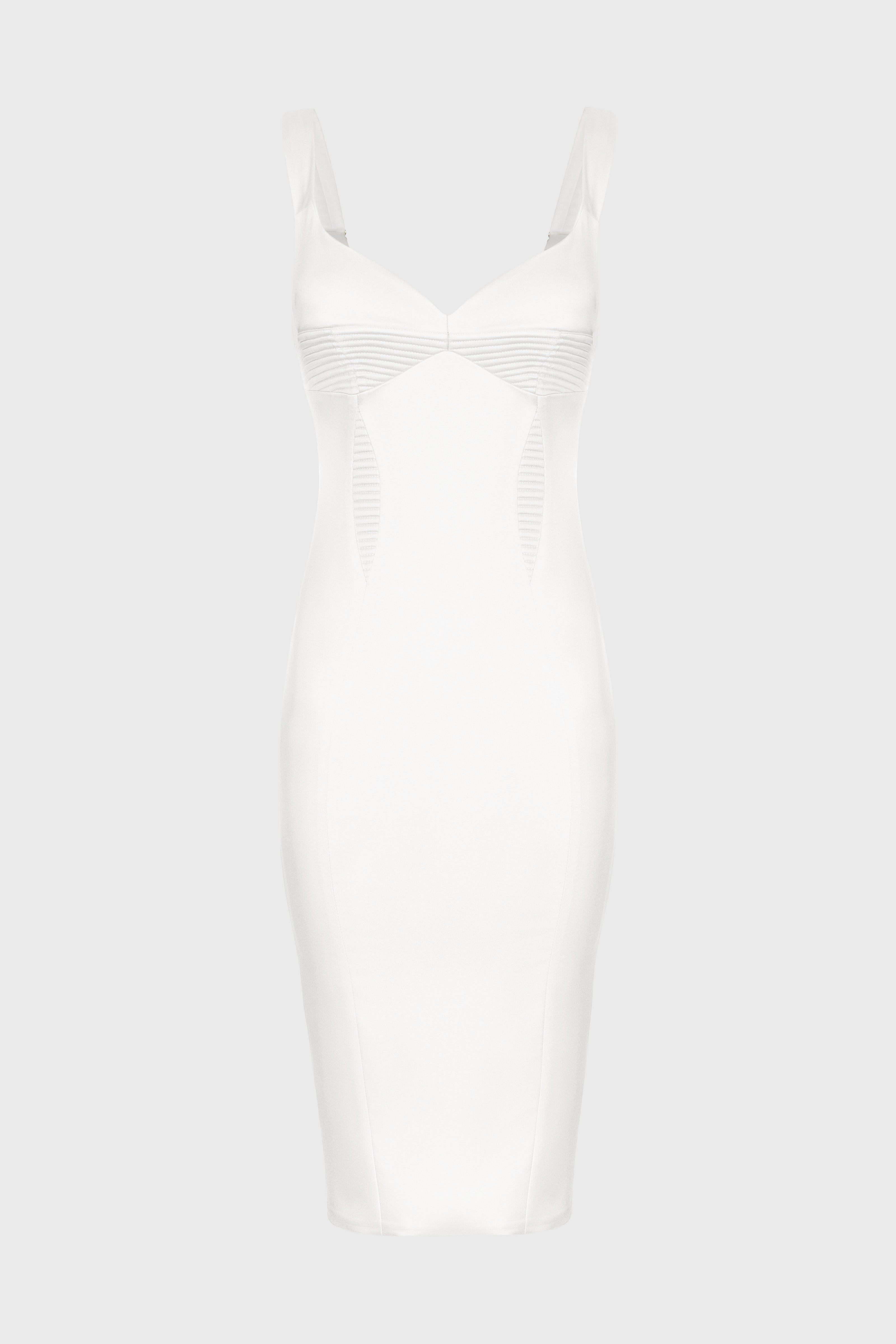Rochie alba din satin elastic Haze