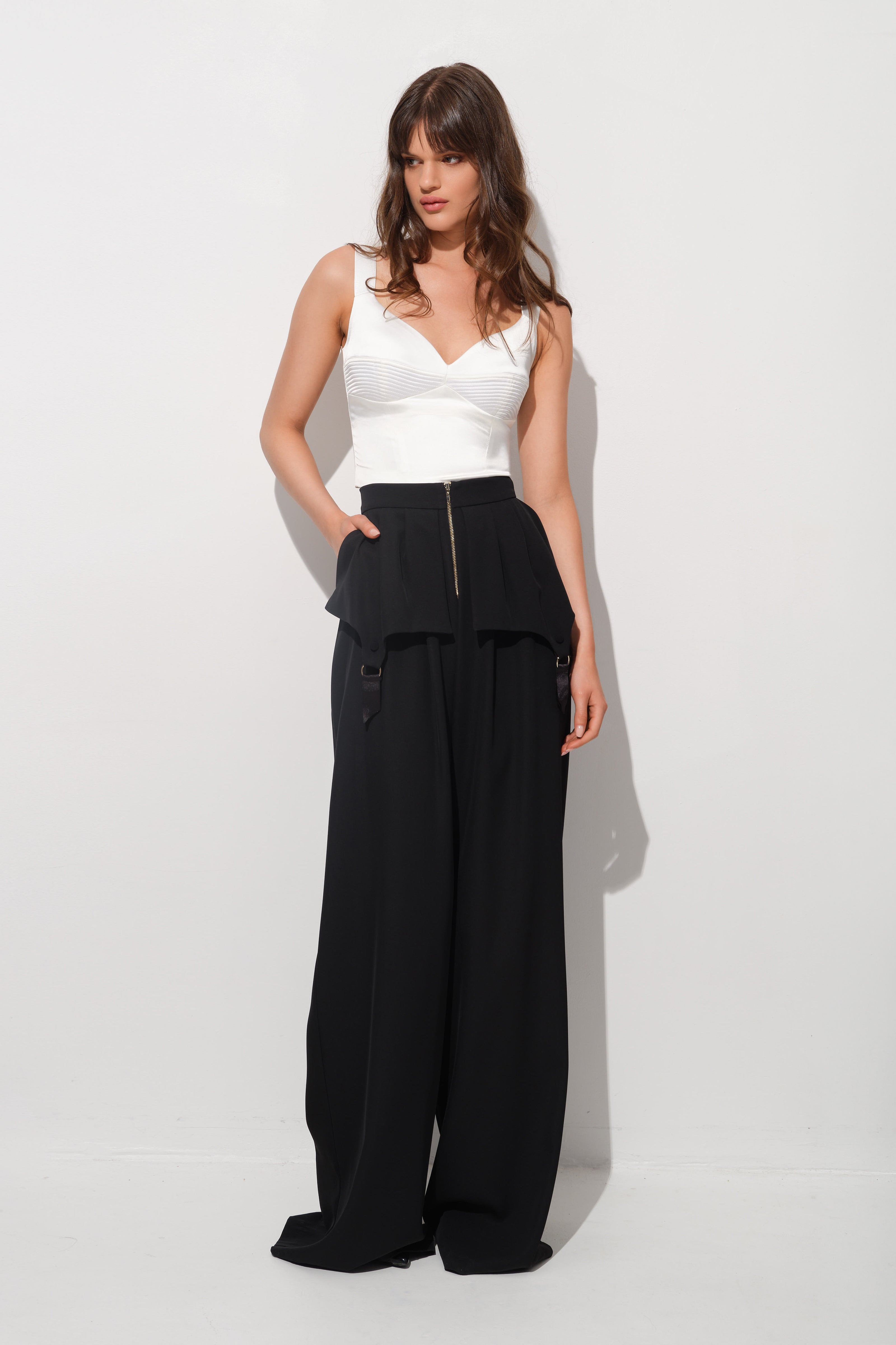 Corset alb din satin elastic Haze
