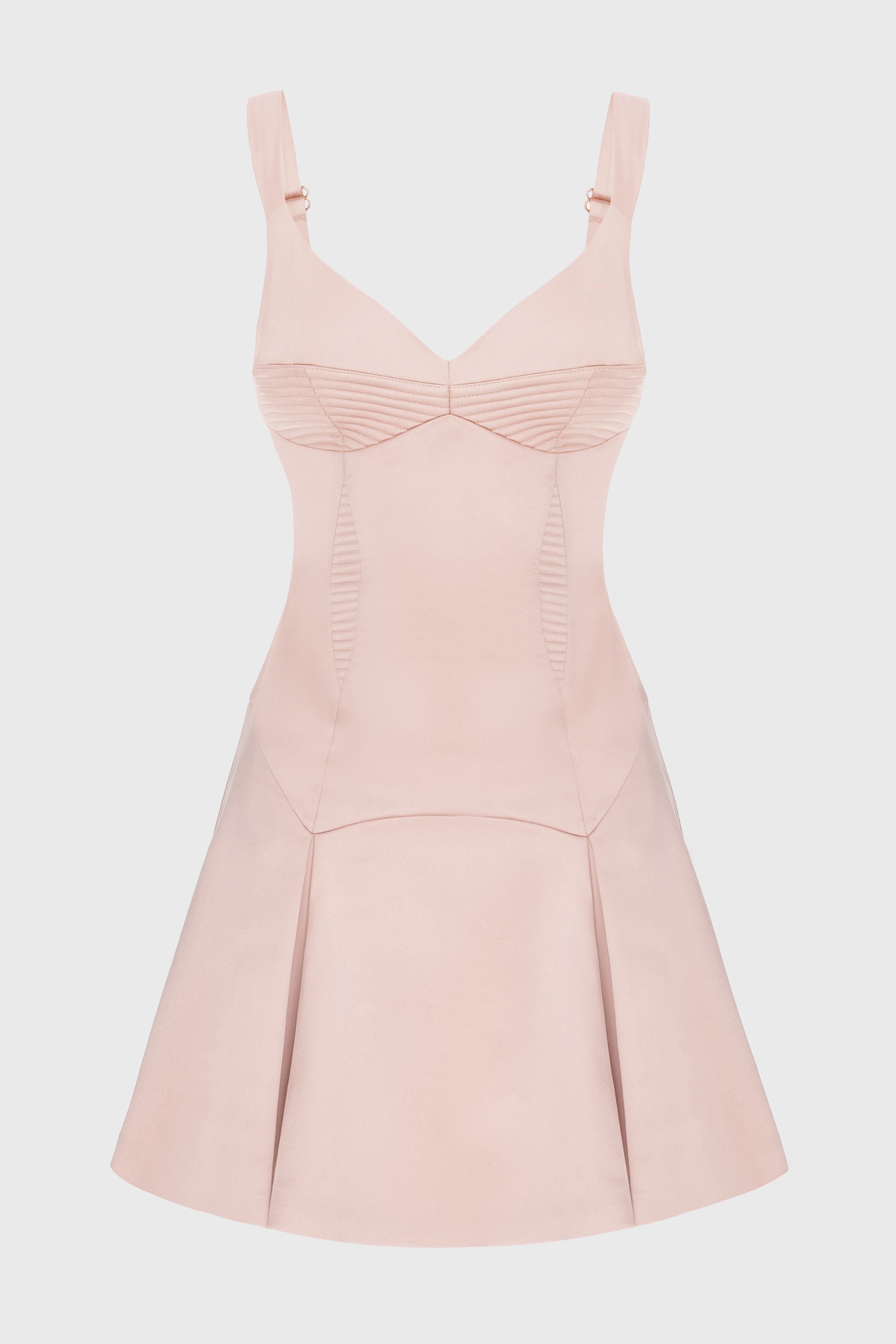 Rochie roz pudrat mini din satin Haze