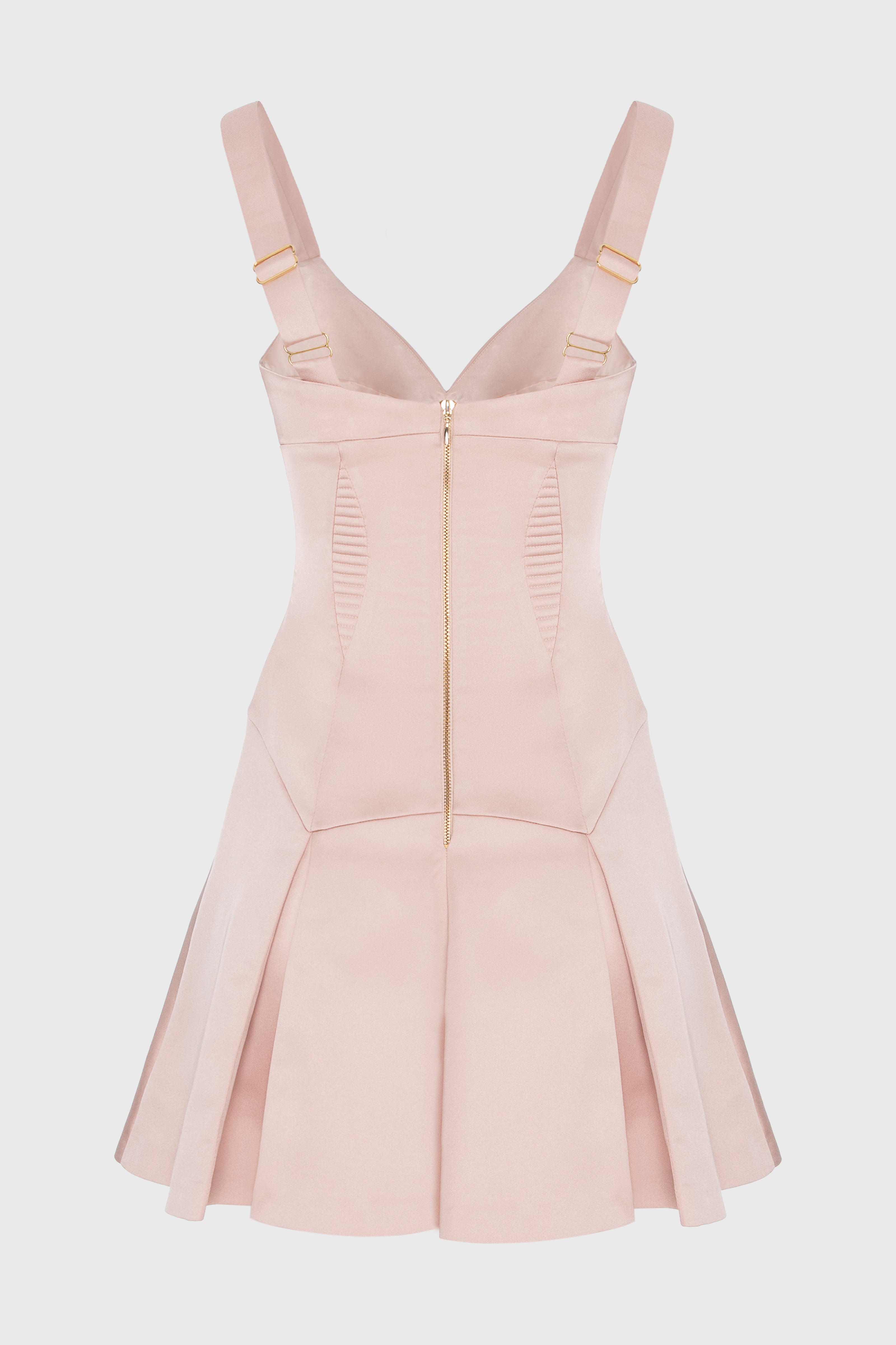 Rochie roz pudrat mini din satin Haze