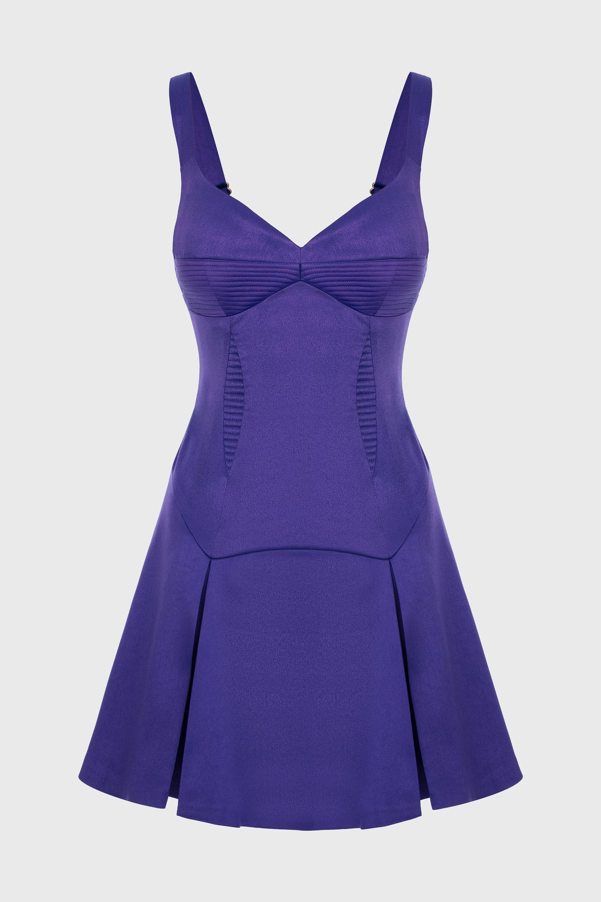 Rochie violet din satin mini evazata Haze